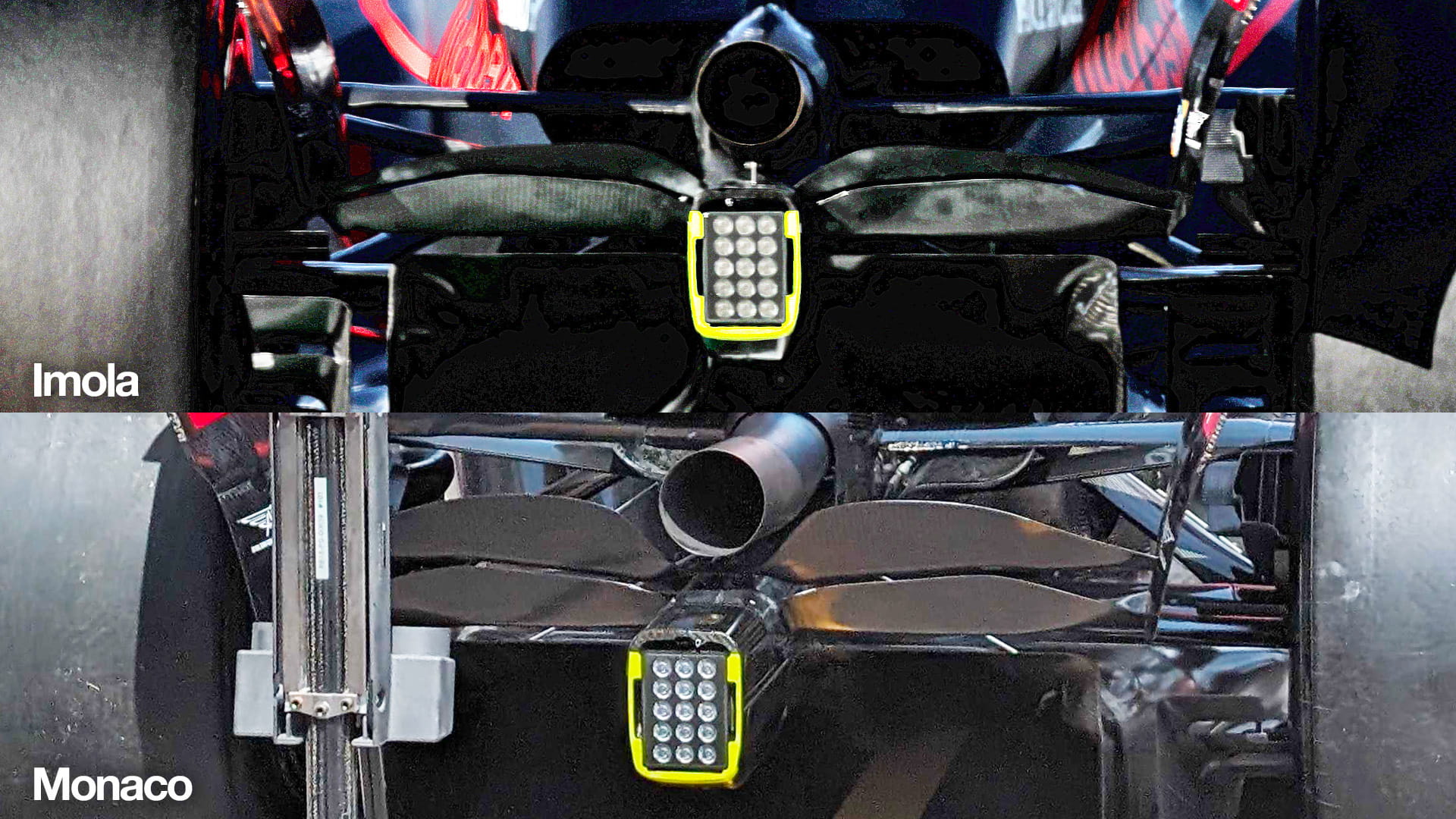 comparison beam wing RED BULL MONACO
