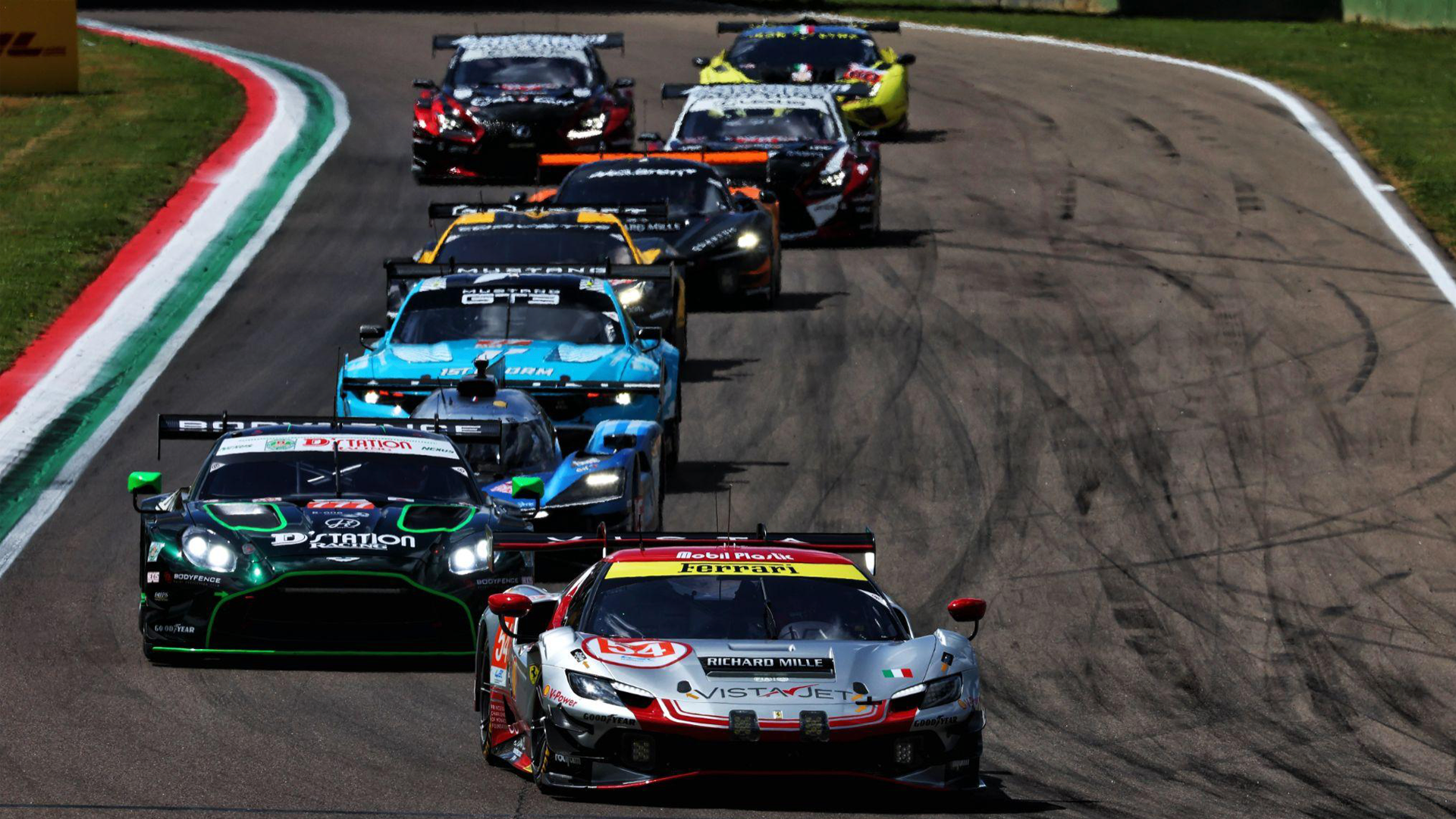 LMGT3 cars racing in Imola