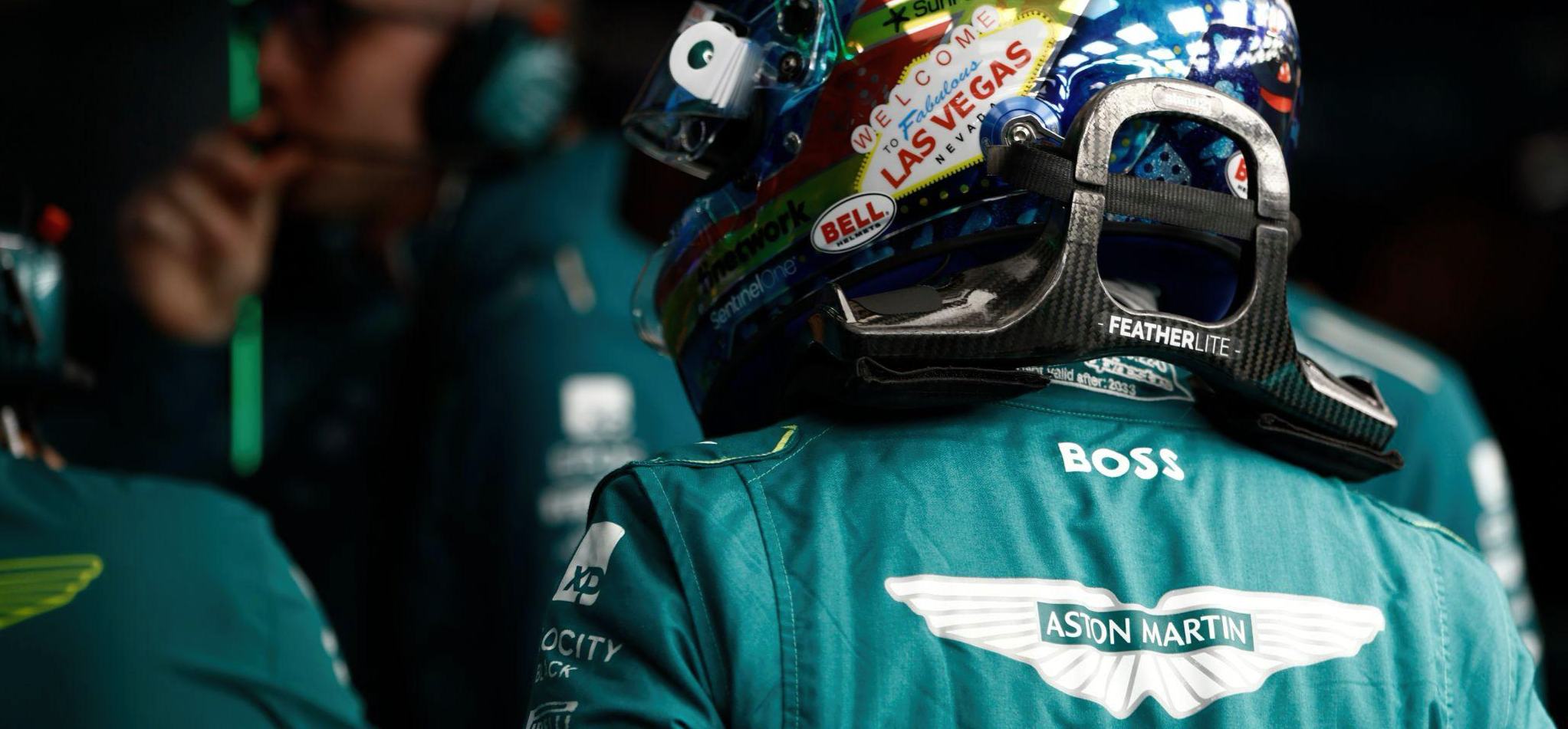 Fernando Alonso wearing his HANS device