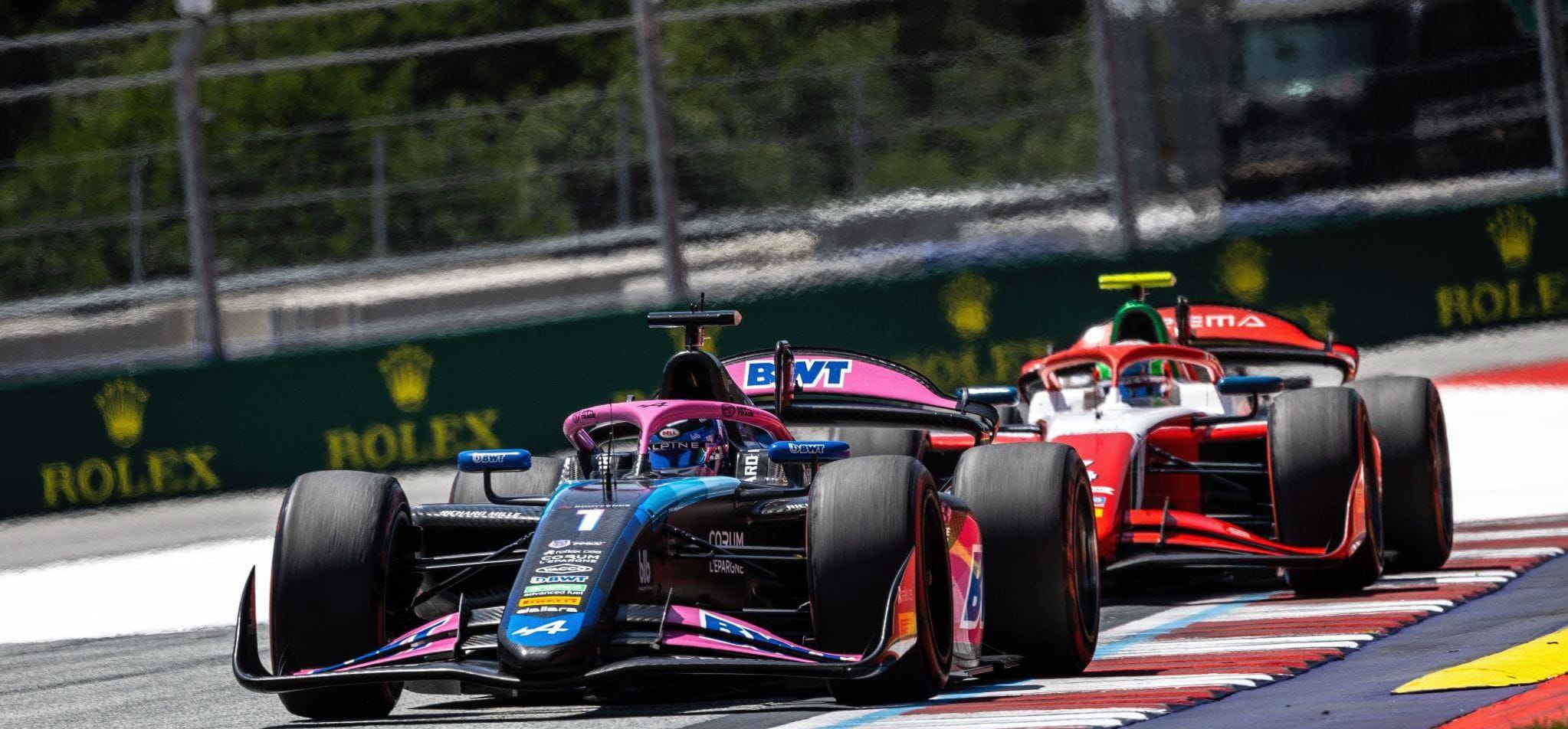 Photo: Prema’s Andrea Kimi Antonelli chases ART Grand Prix’s Victor Martins during the sprint race in Austria, where the dirty air effect was pronounced through the circuit’s high-speed corners