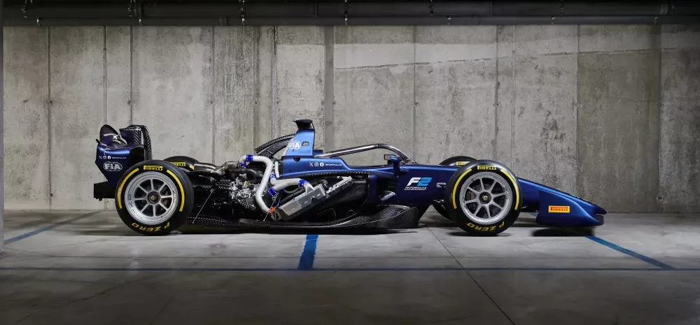 Photo: Cutaway of an F2 car showing the engine