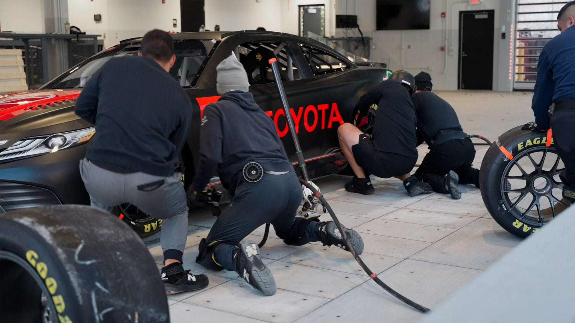 Many NASCAR pitcrew members stem from baseball, although American football and basketball also make up a large proportion of NASCAR athletes