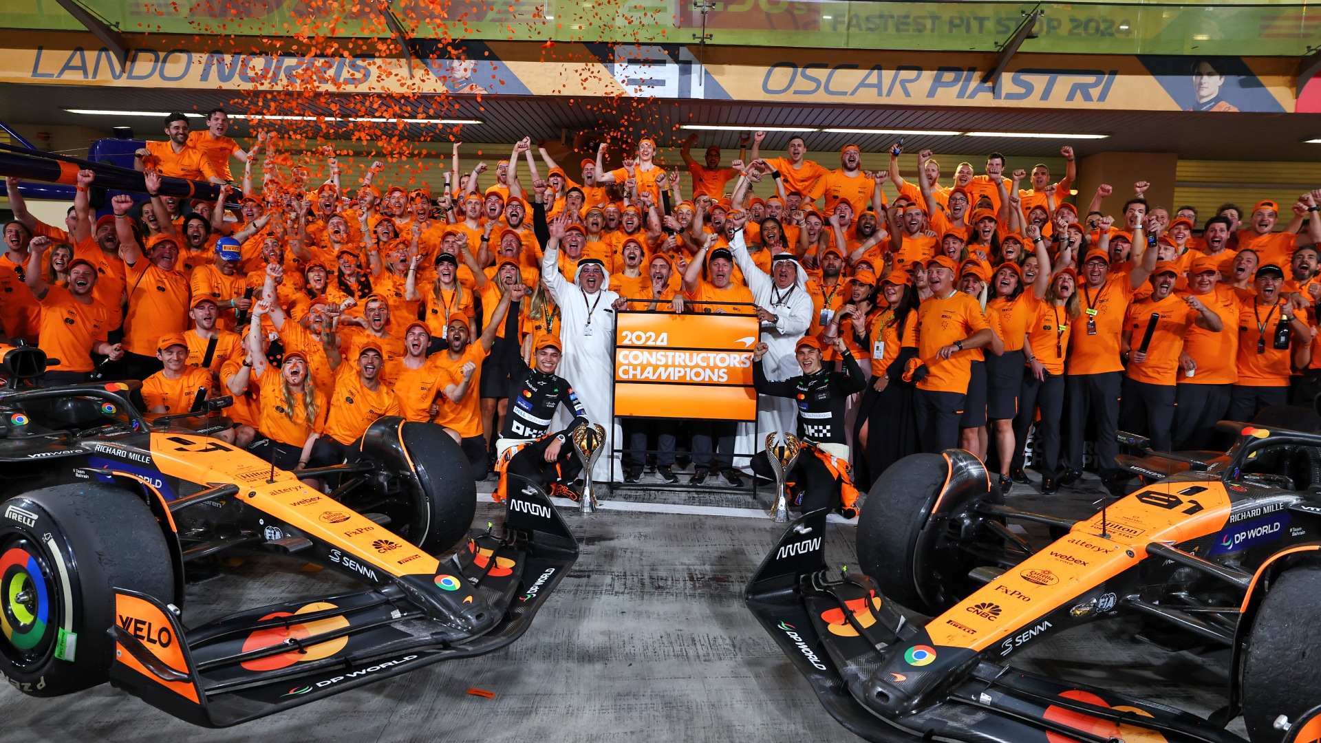 McLaren celebrates the 2024 F1 constructors' title