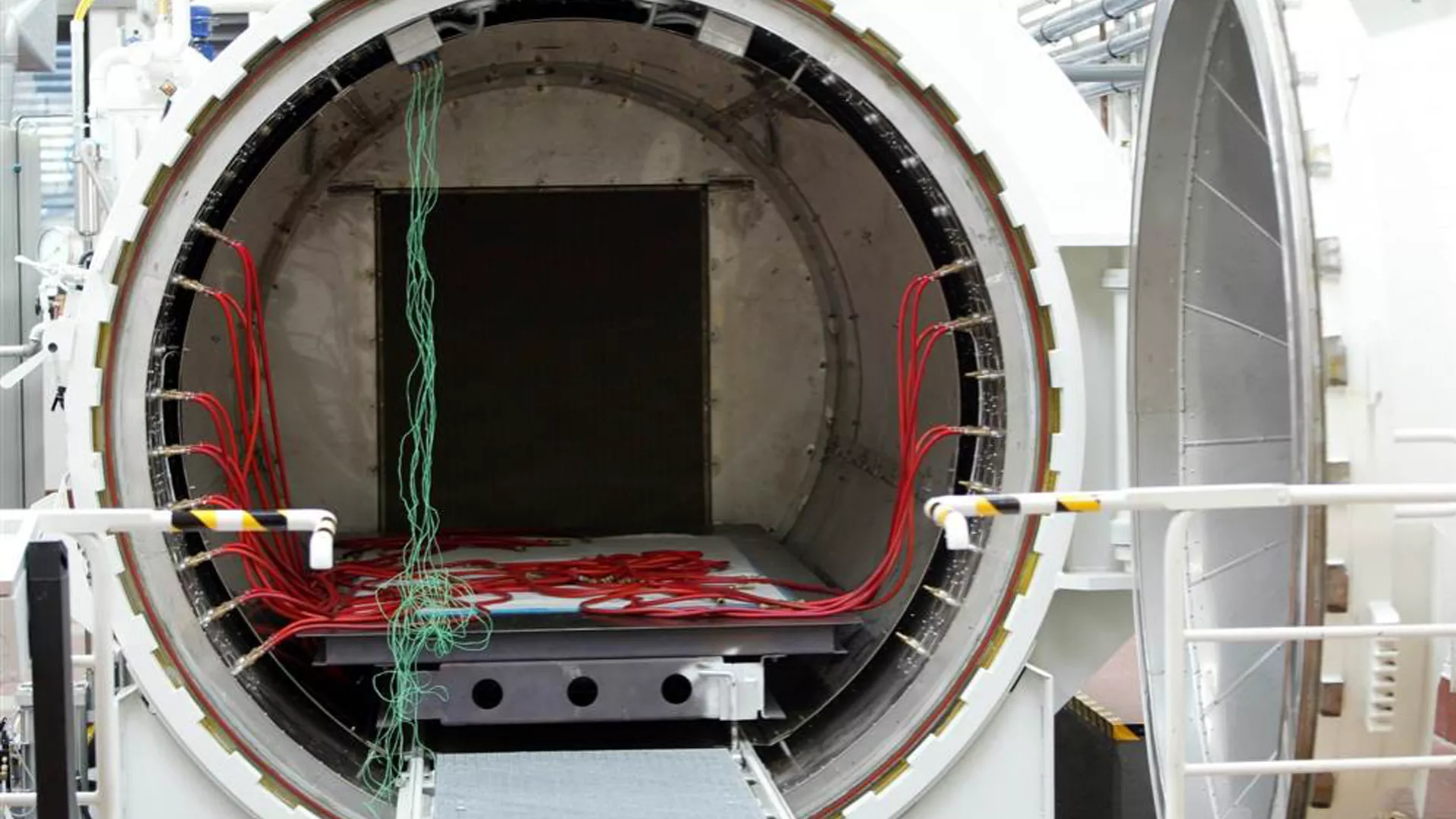 inside an autoclave - an ‘oven’ that bonds together layers of carbon fibre