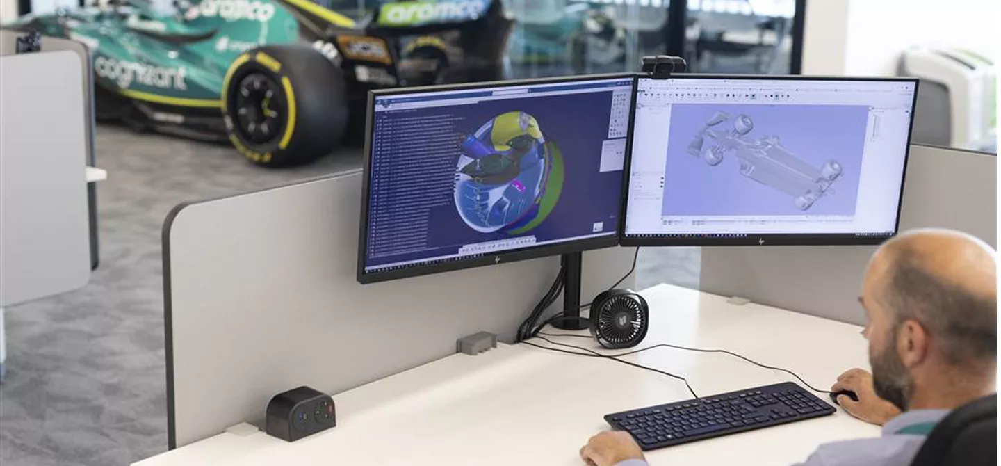 Computer Aided Design (CAD) is used in the production of an F1 chassis
