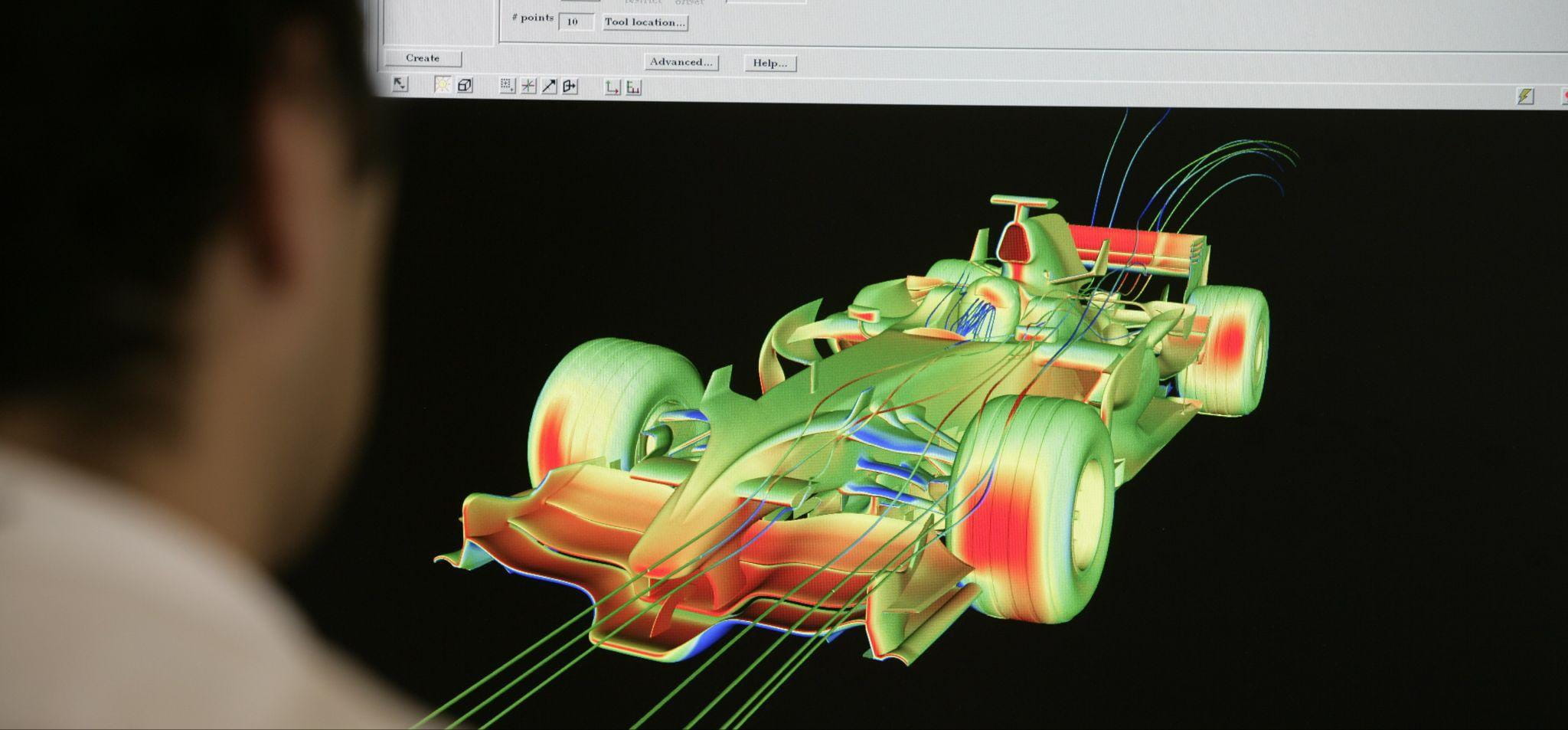CFD simulation of a BMW Sauber F1 car