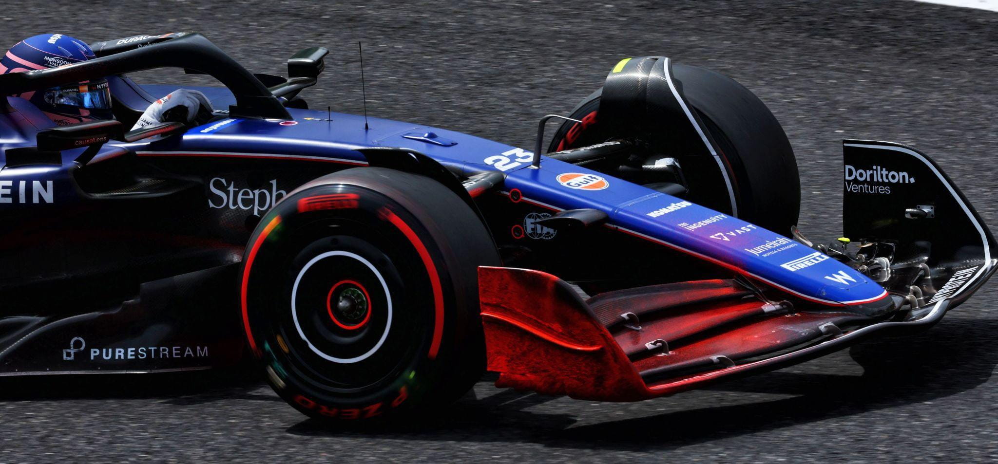 Williams F1 car with flo-vis paint on its front wing
