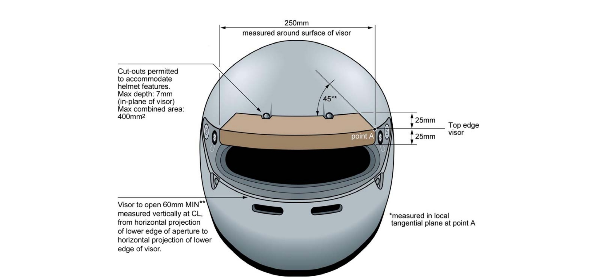 FIA Zylon strip helmet regulations