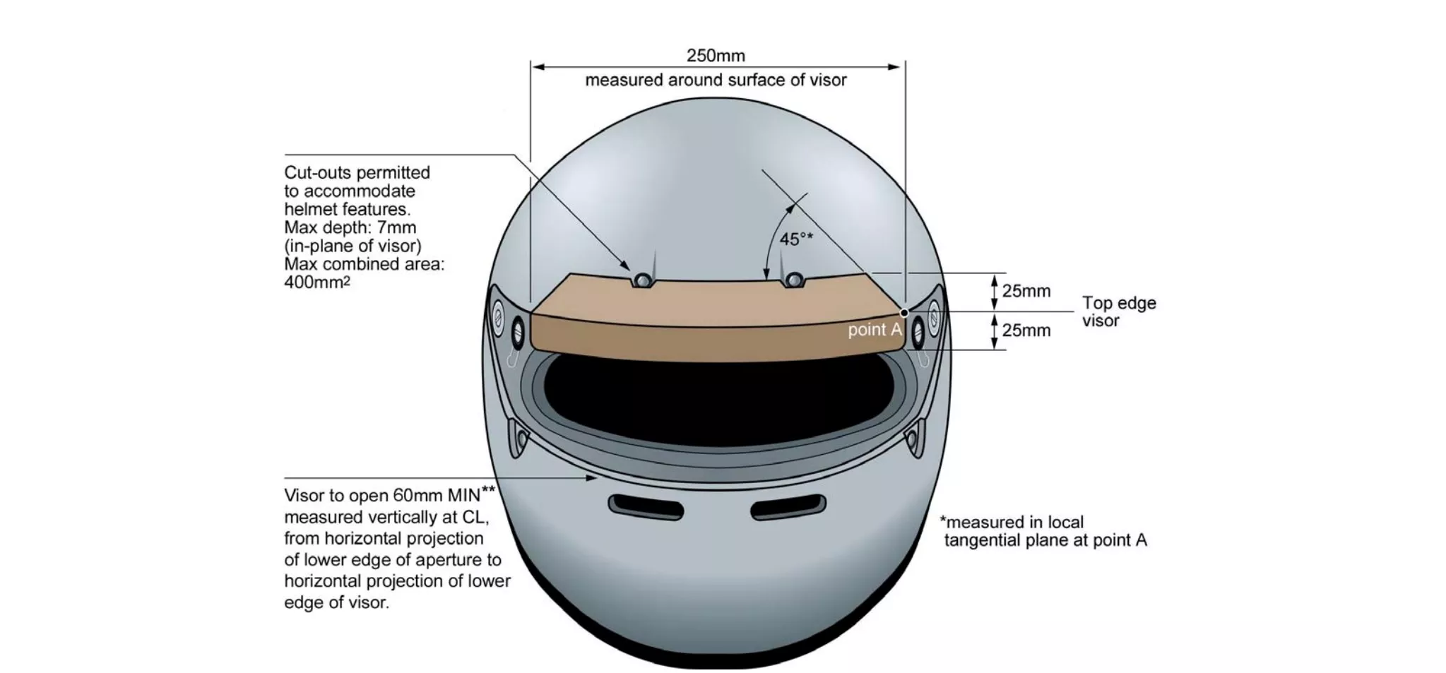 FIA Zylon strip helmet regulations