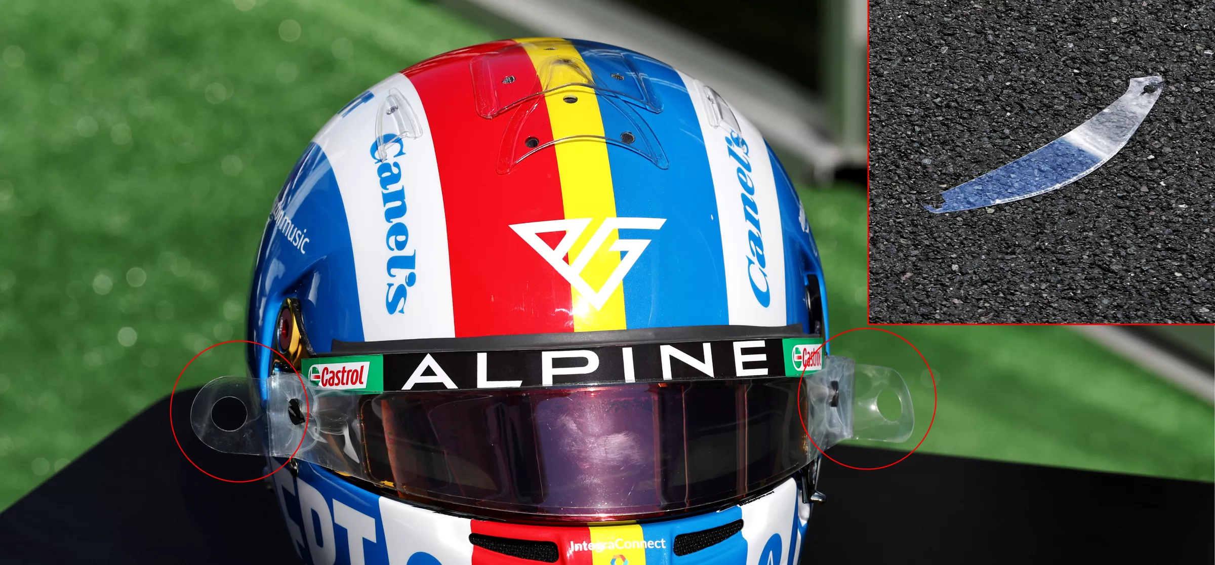 F1 helmet visor tearoff