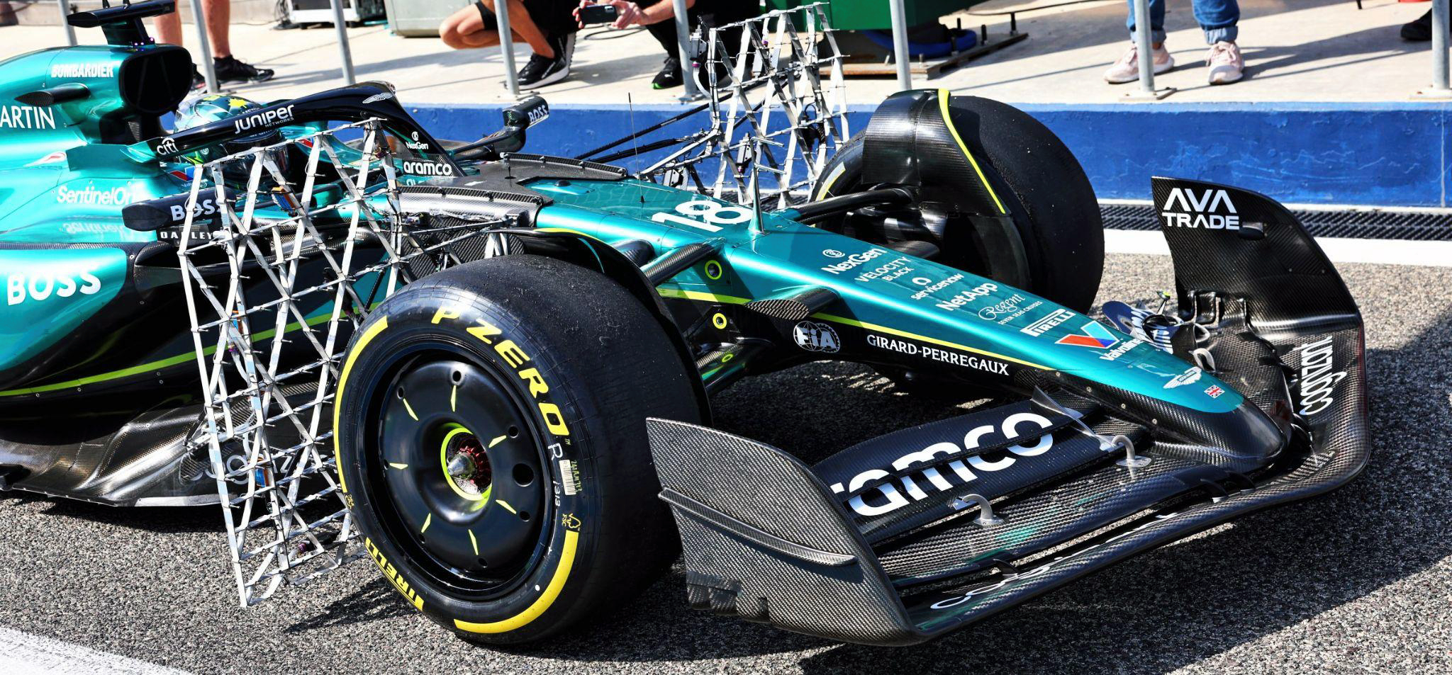 Aston Martin AMR24 fitted with aero rakes