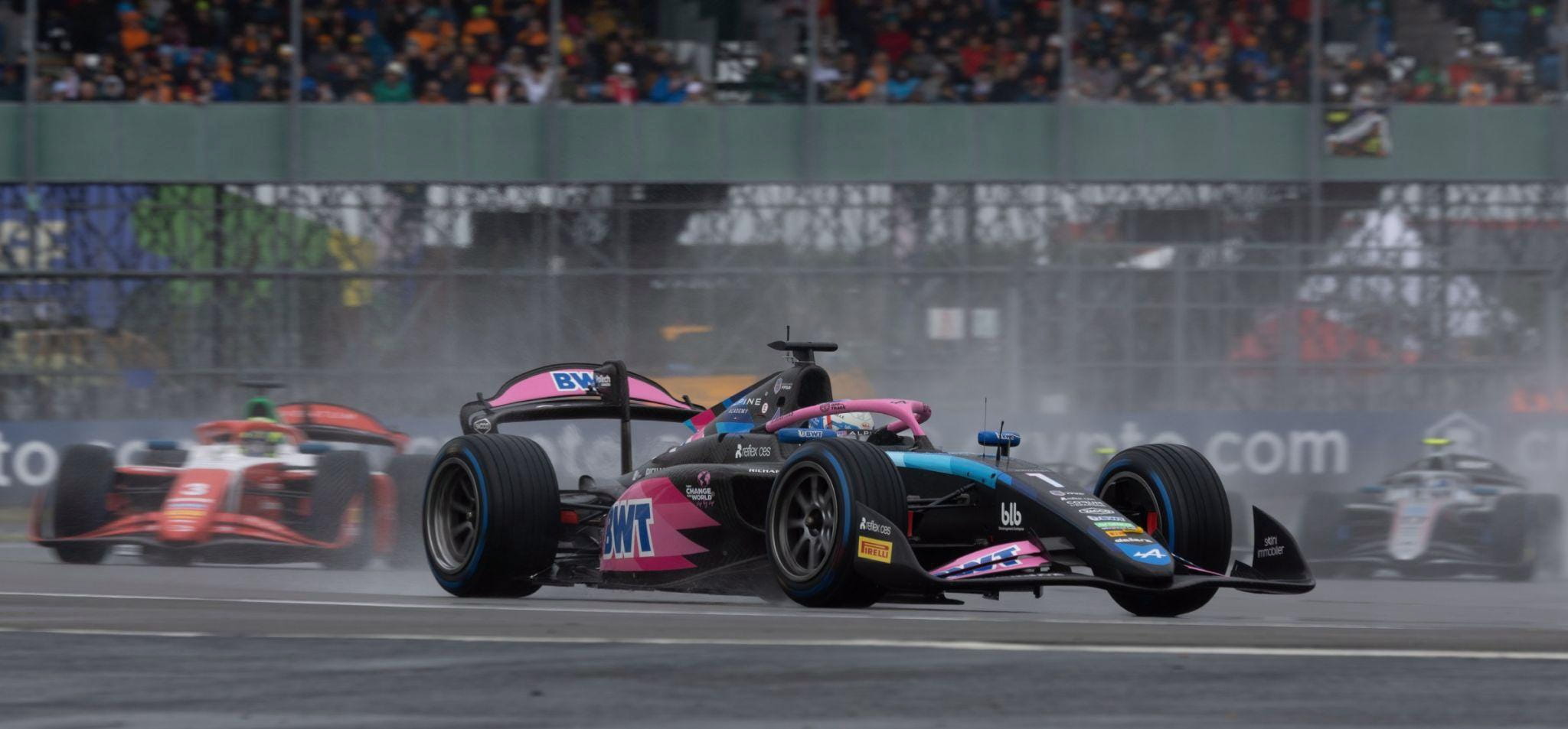 F2 car in the rain