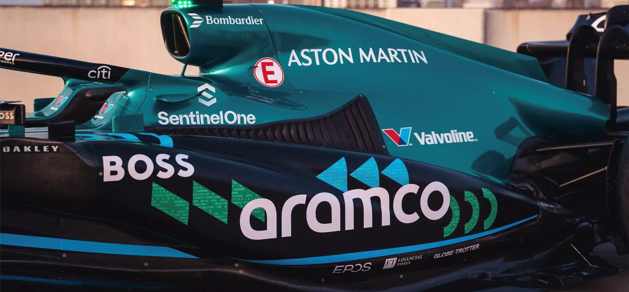 Aramco Generation 3 logo on AMR22 F1 car