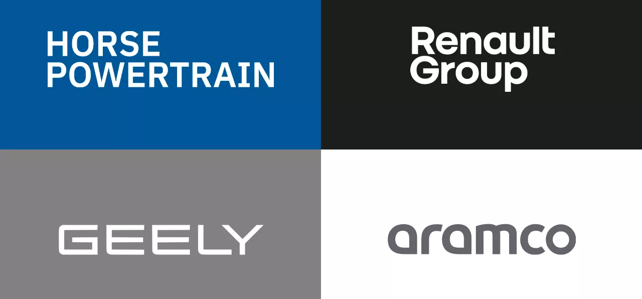 Aramco, Geely, Horse Powertrain and Renault Group logos