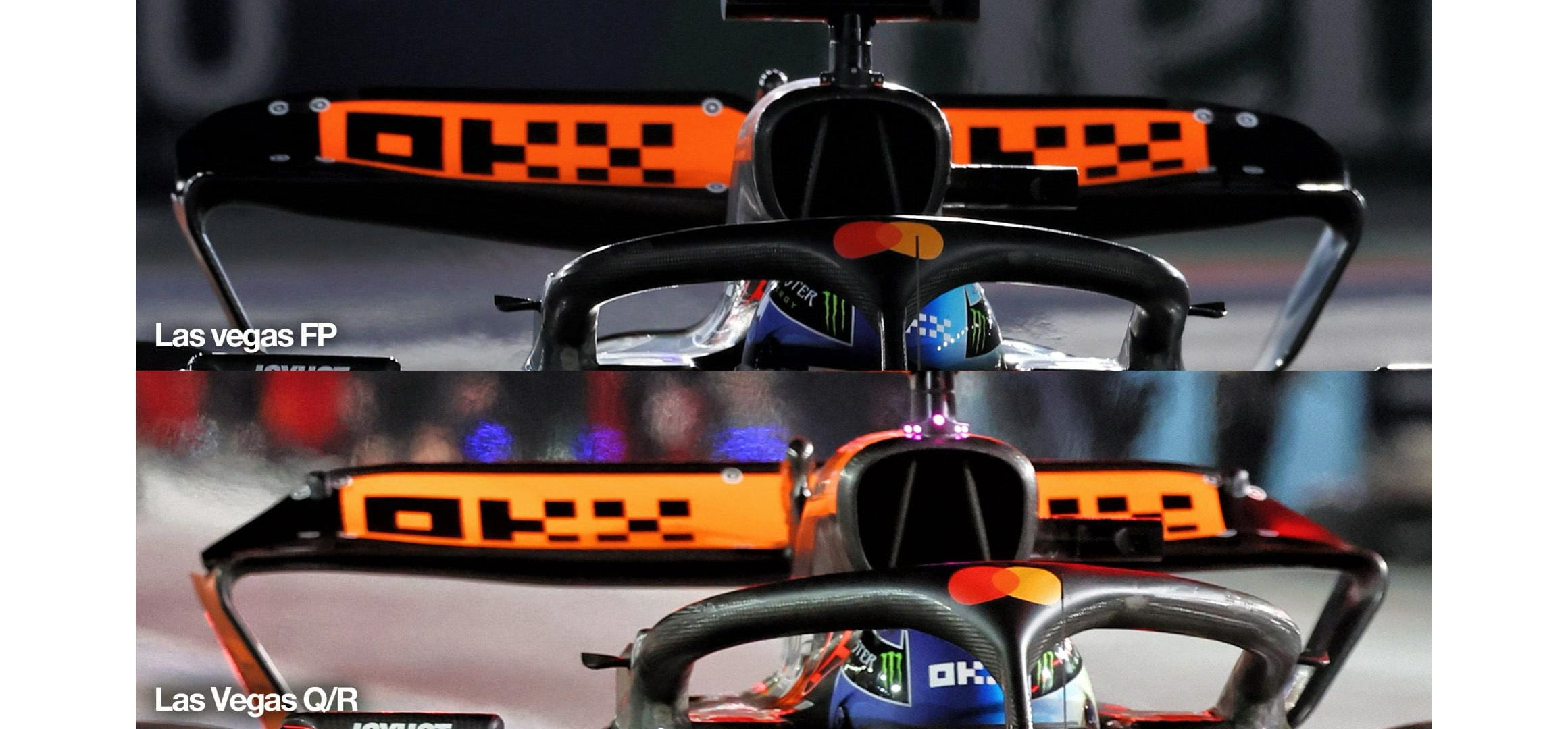 Comparison of McLaren rear wings, Las Vegas