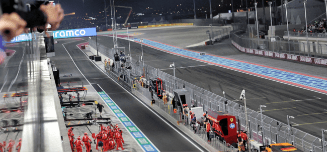 Pit entry at Qatar Losail International Circuit