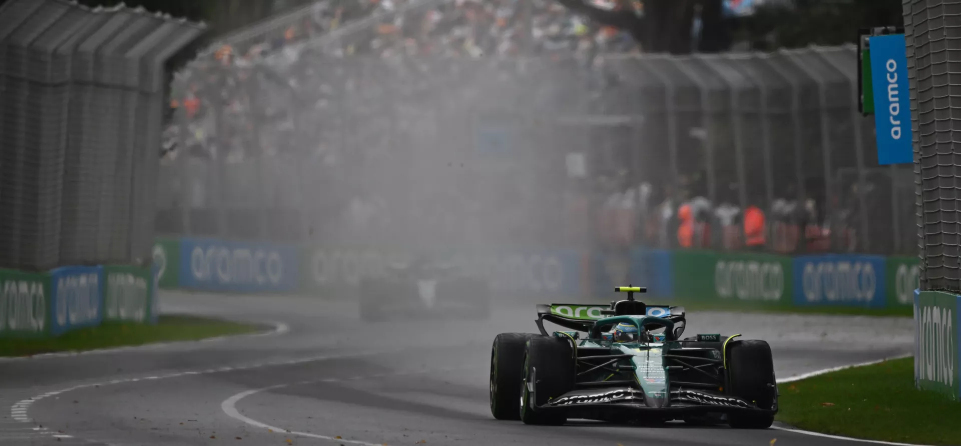 Car in the wet in Australian Grand Prix