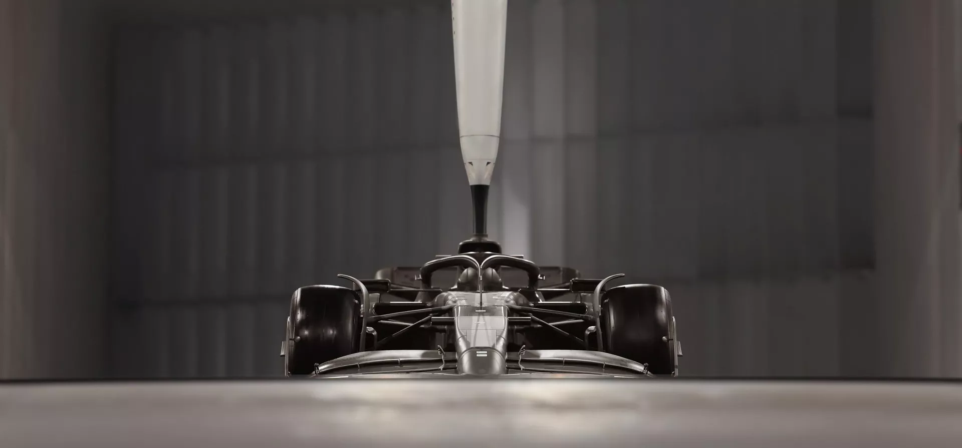 Aston Martin scale model inside windtunnel
