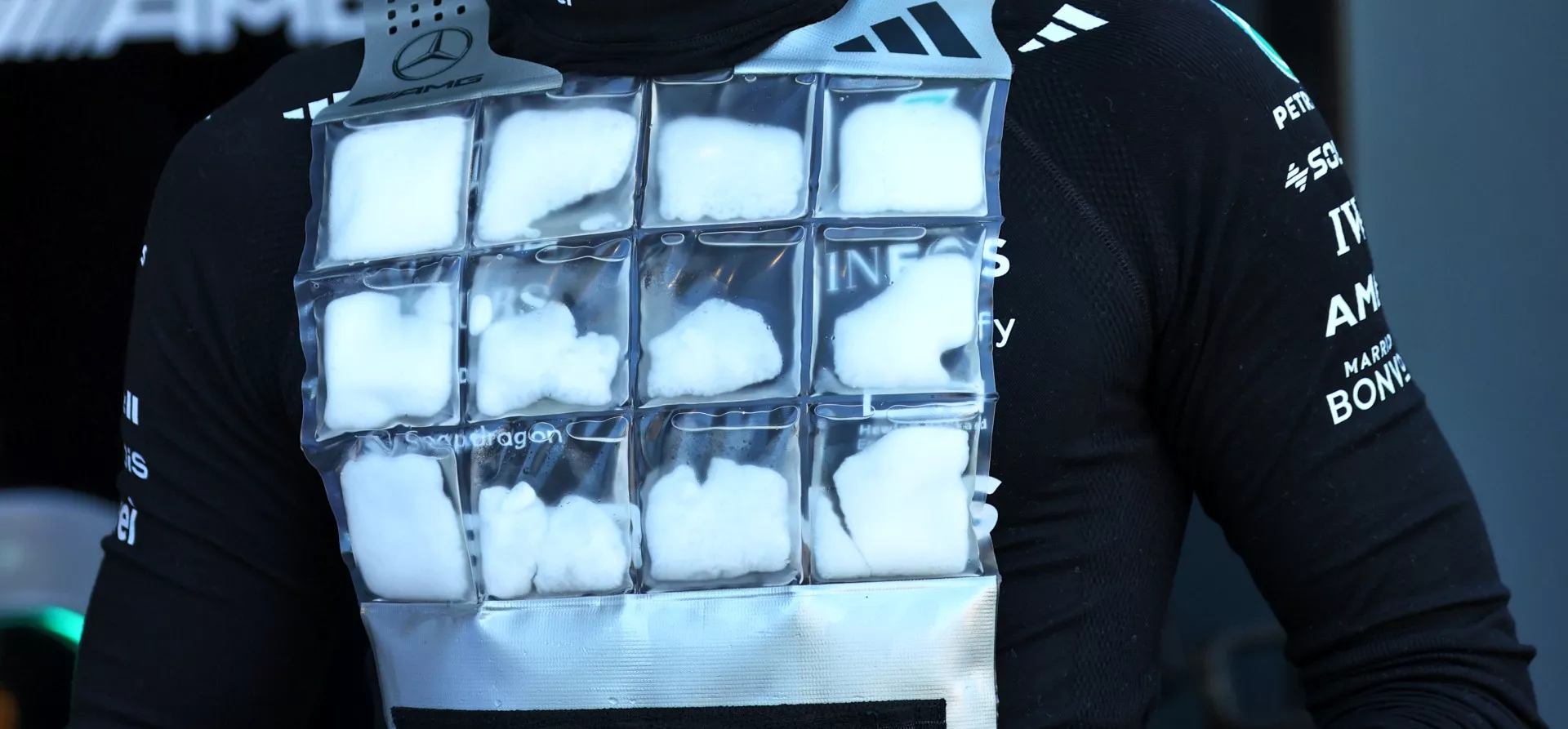 F1 cooling vest filled with ice