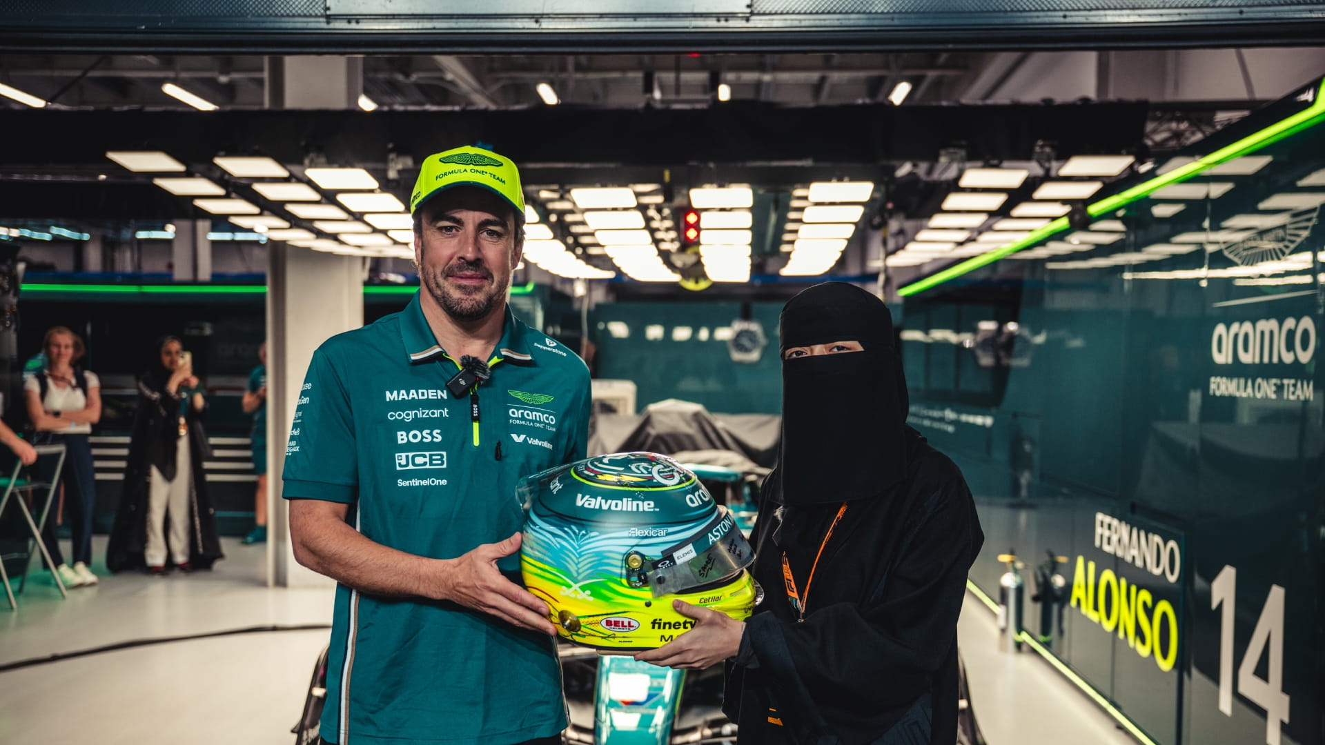 Sara Turkestani and Fernando Alonso