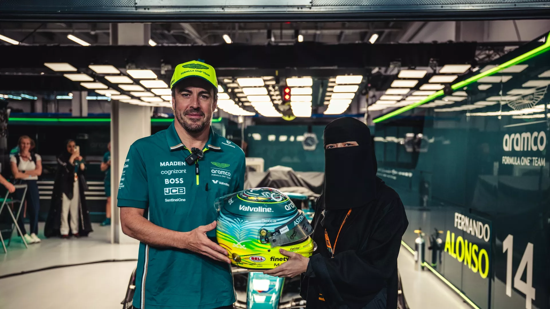 Sara Turkestani and Fernando Alonso