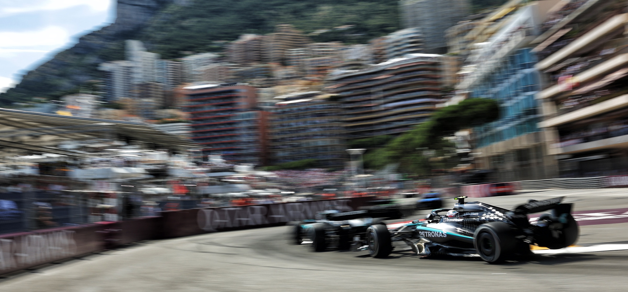 Kimi Antonelli blazes through Nouvelle Chicane at Monaco. The Italian rookie missed out on points after a bold strategy