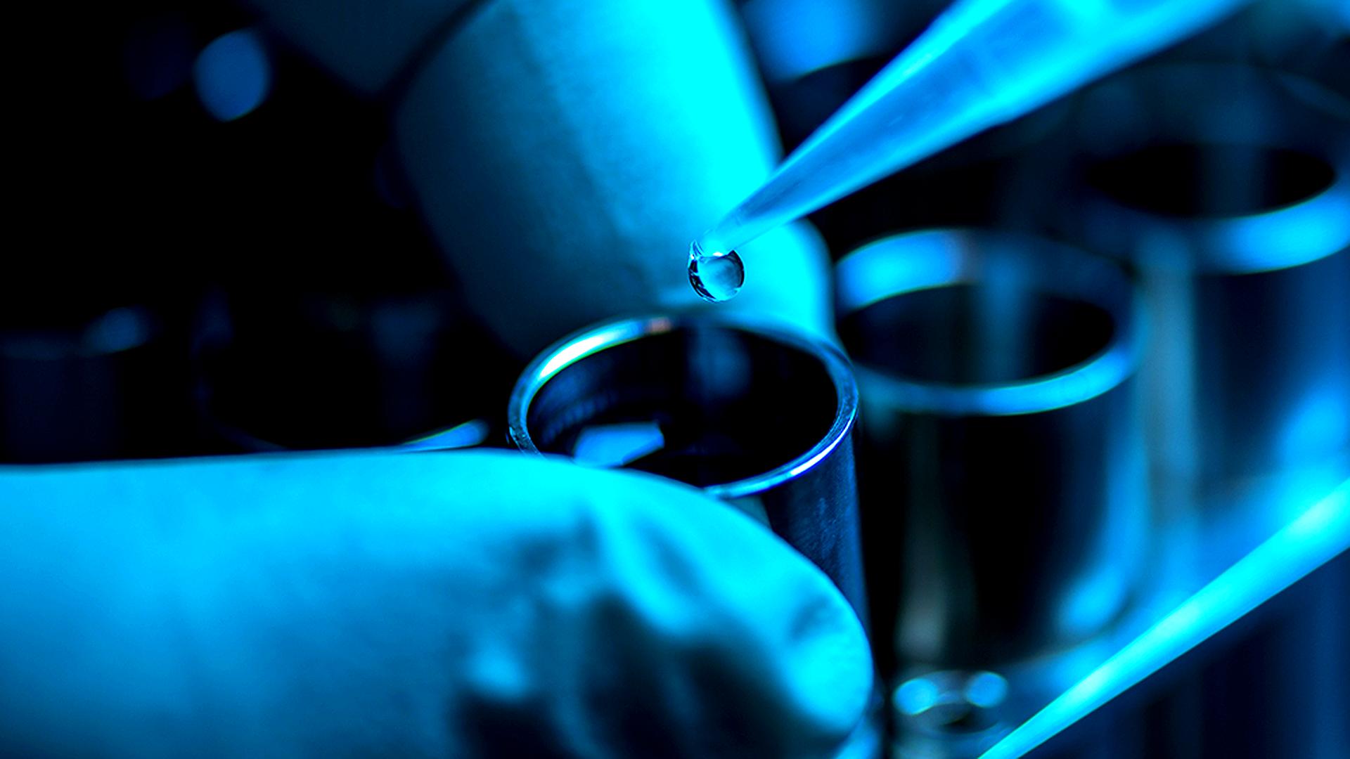 Blue test tubes