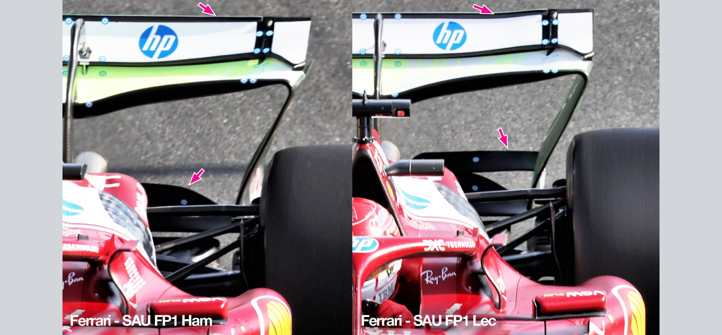 Rear wing of Ferrari F1 car