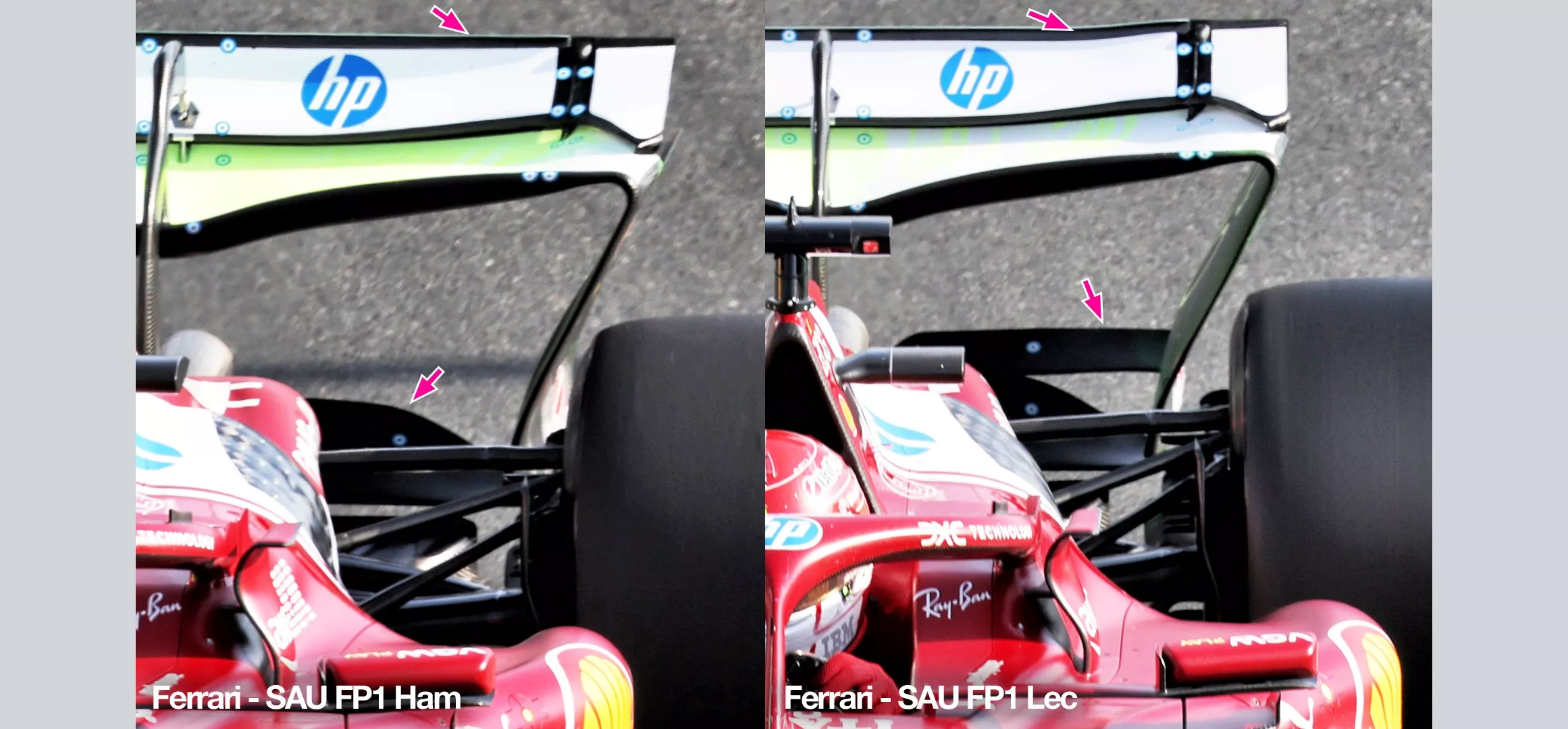 Rear wing of Ferrari F1 car