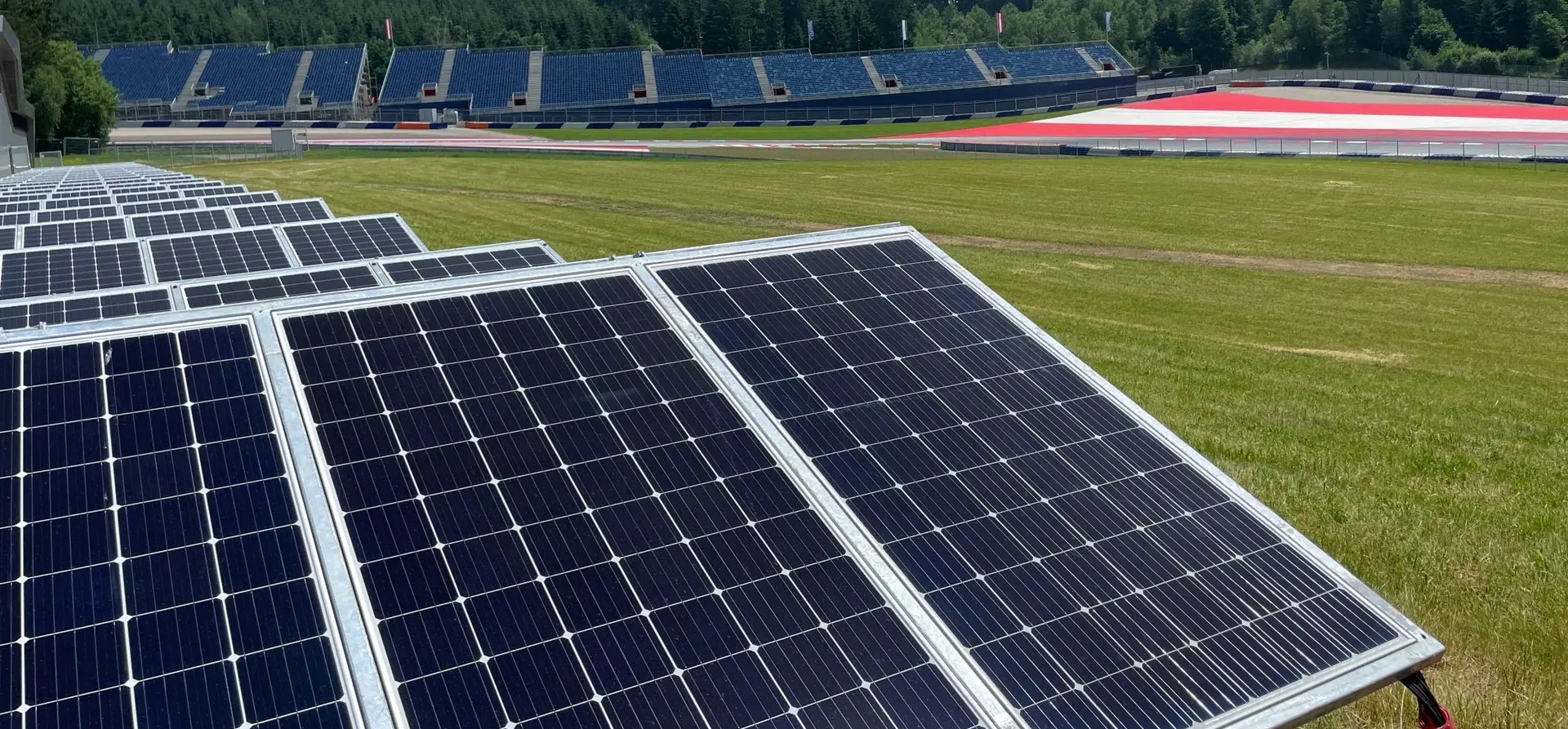 solar panels at the 2024 Austrian F1 Grand Prix