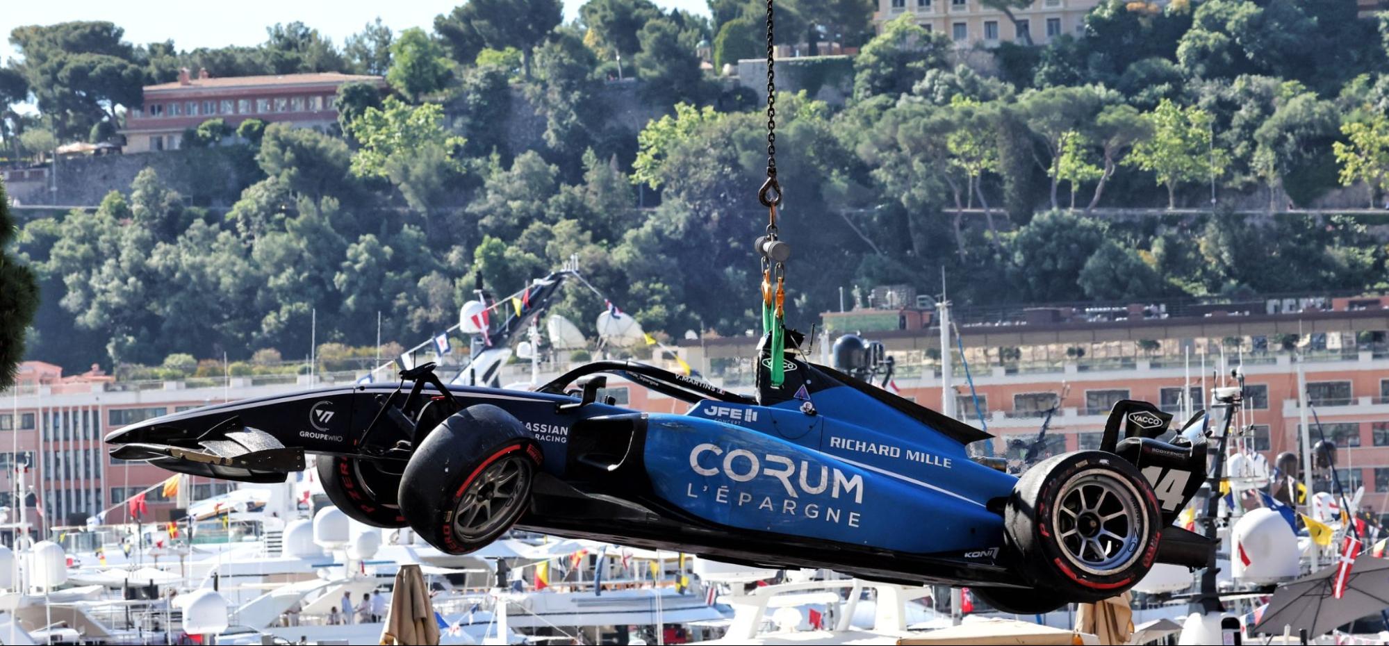 Car being craned 2025 Monaco F2