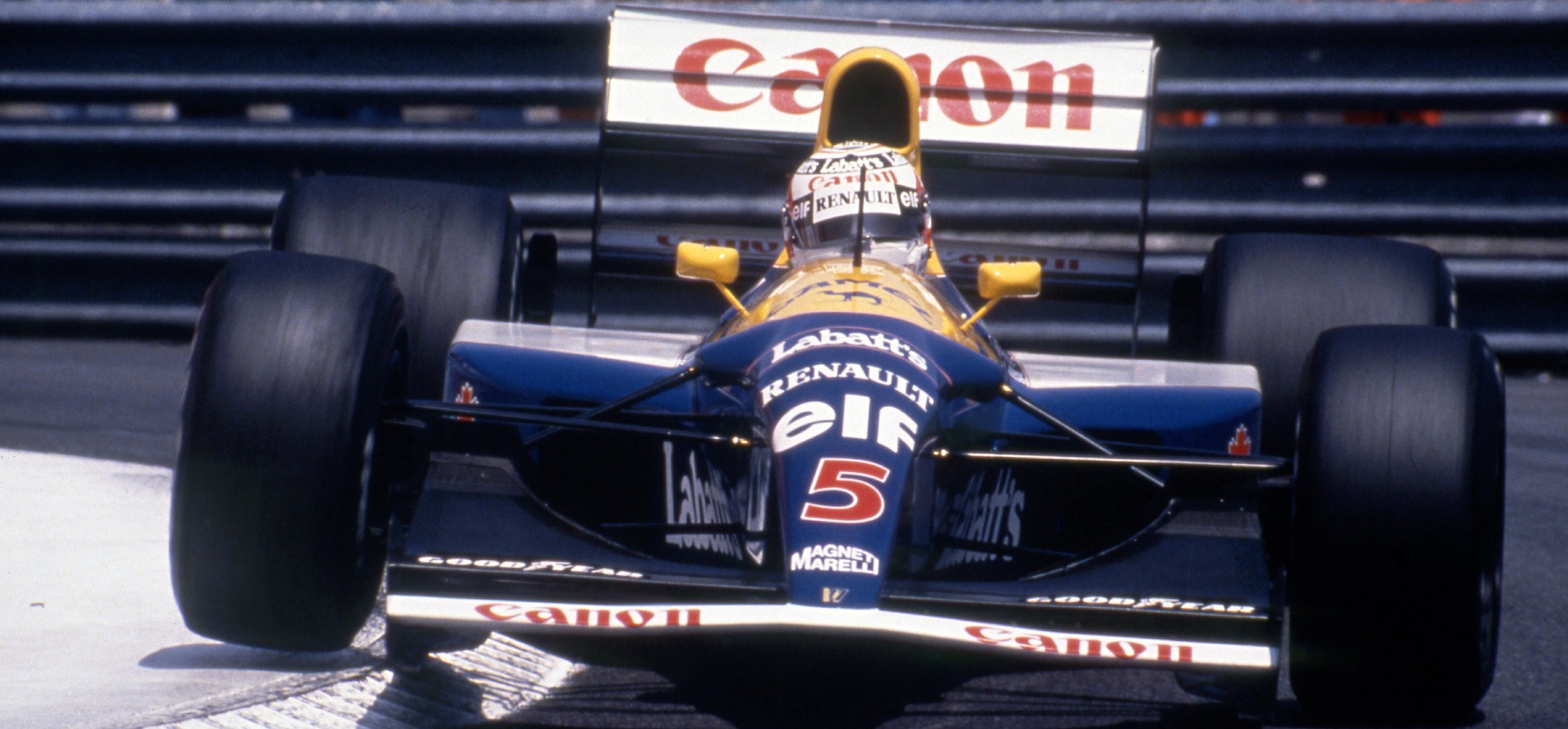 Williams FW14B going over kerbs at Monaco