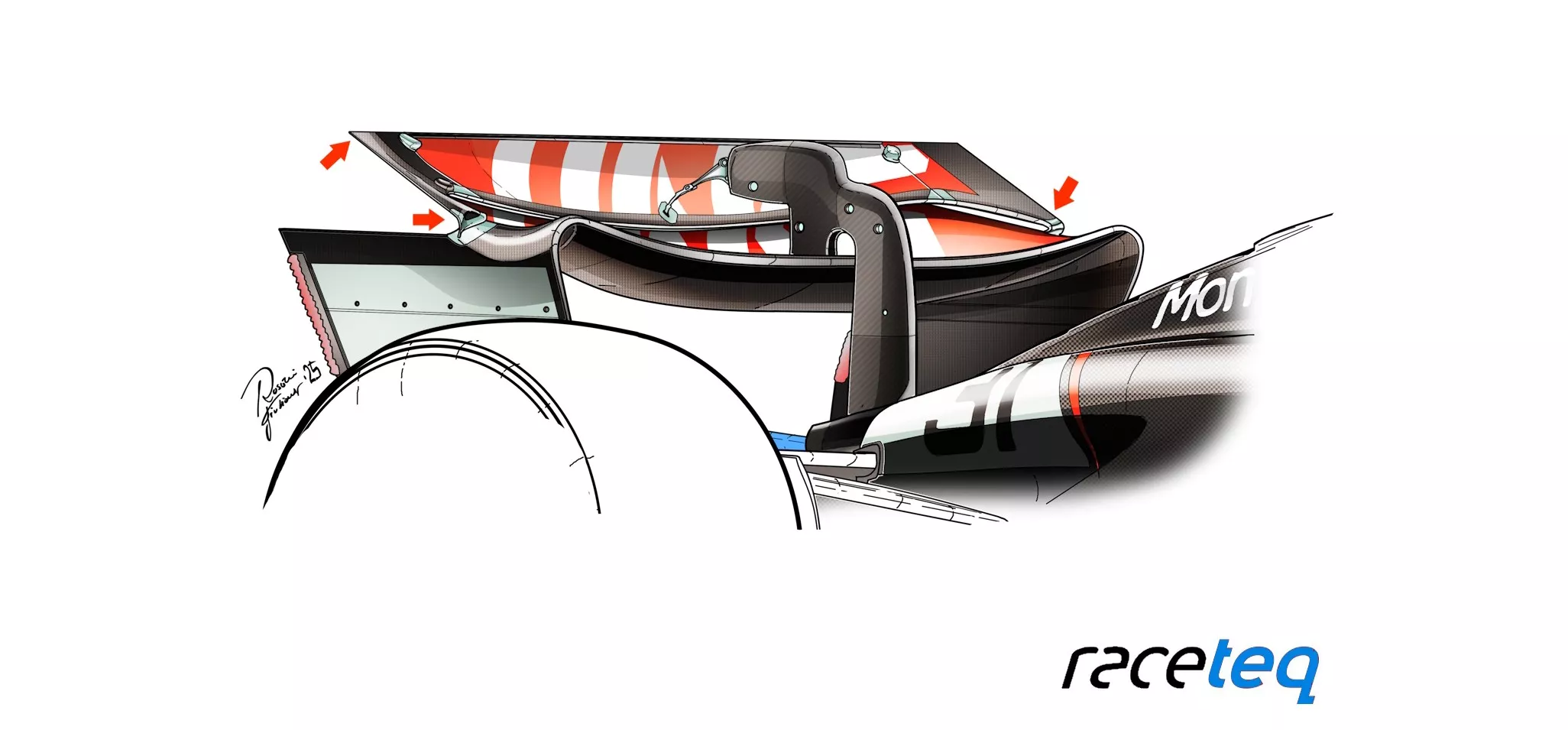 Haas rear wing illustration F1