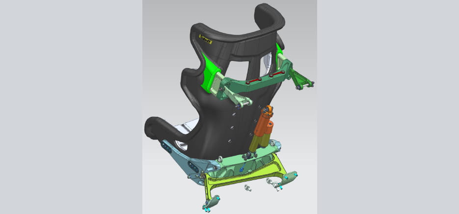 FIA seat attenuator 3D render