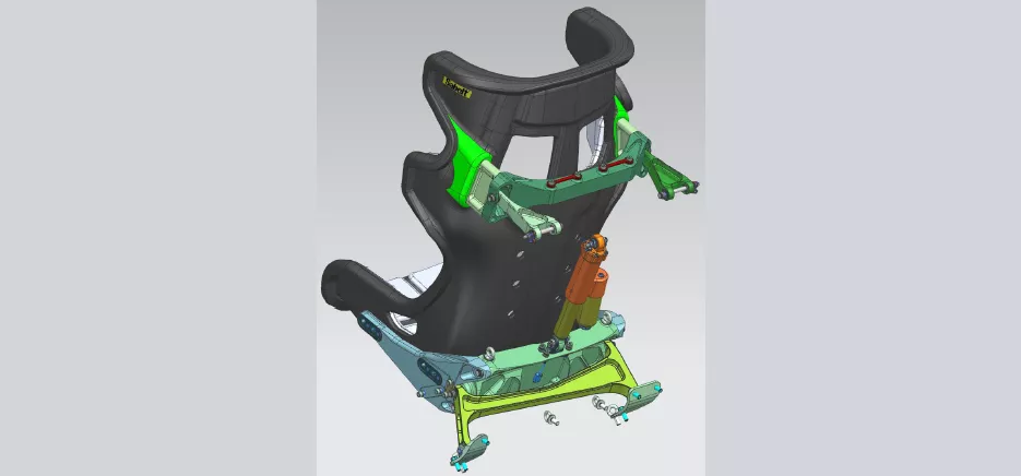 FIA seat attenuator 3D render