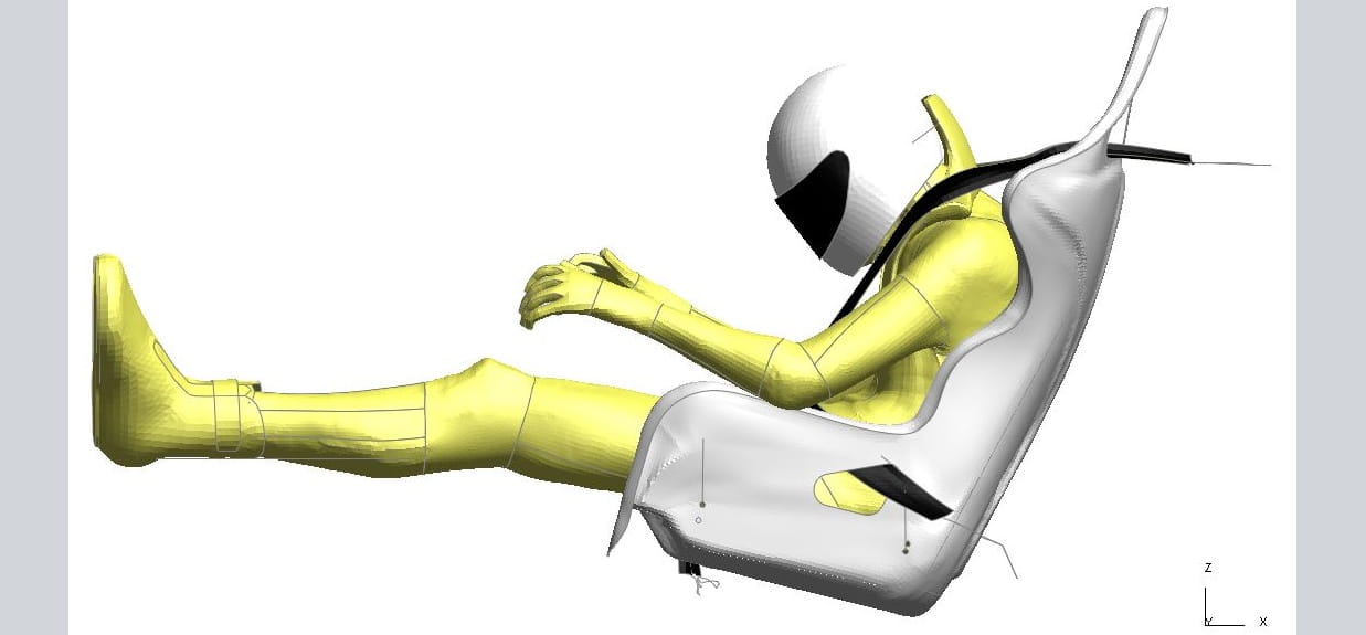 FIA seat attenuator 3D render