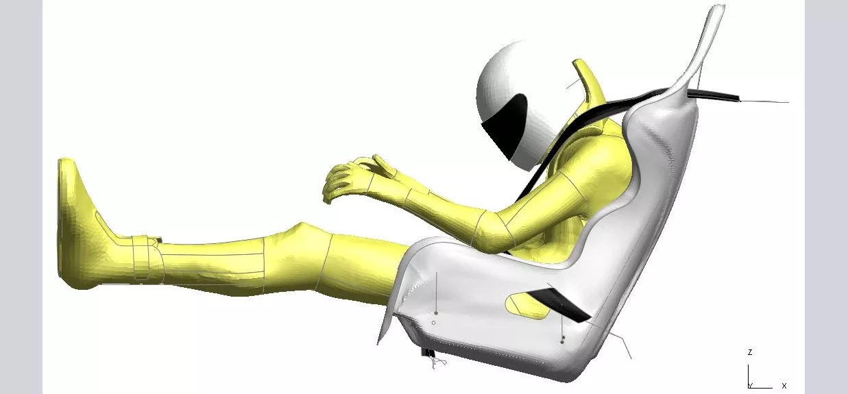 FIA seat attenuator 3D render