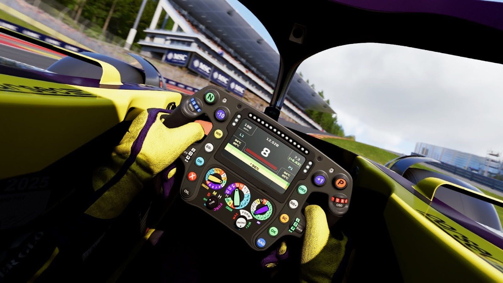 F2 2025 game cockpit view