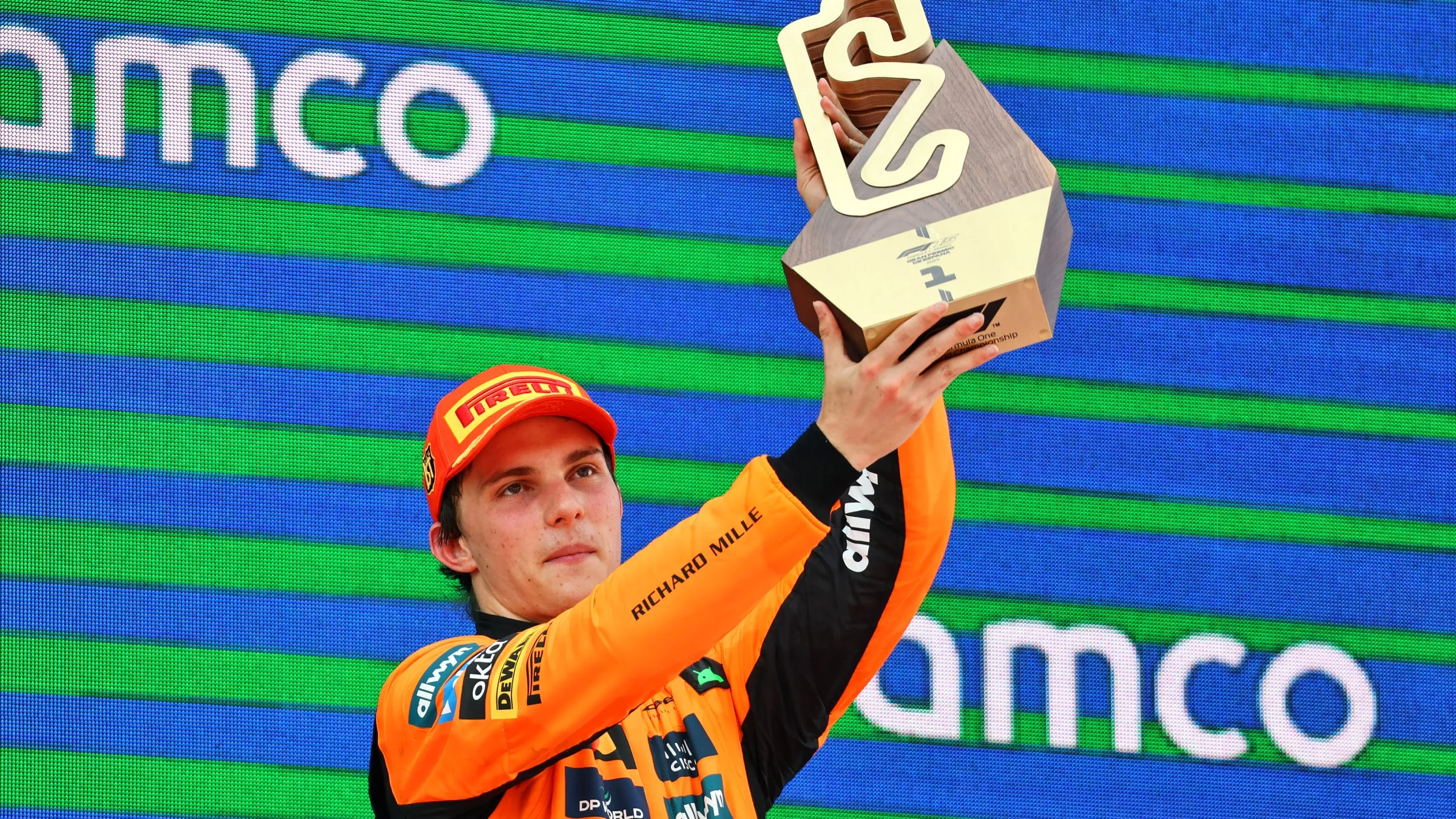 Oscar Piastri celebrates 2025 Spanish F1 Grand Prix victory