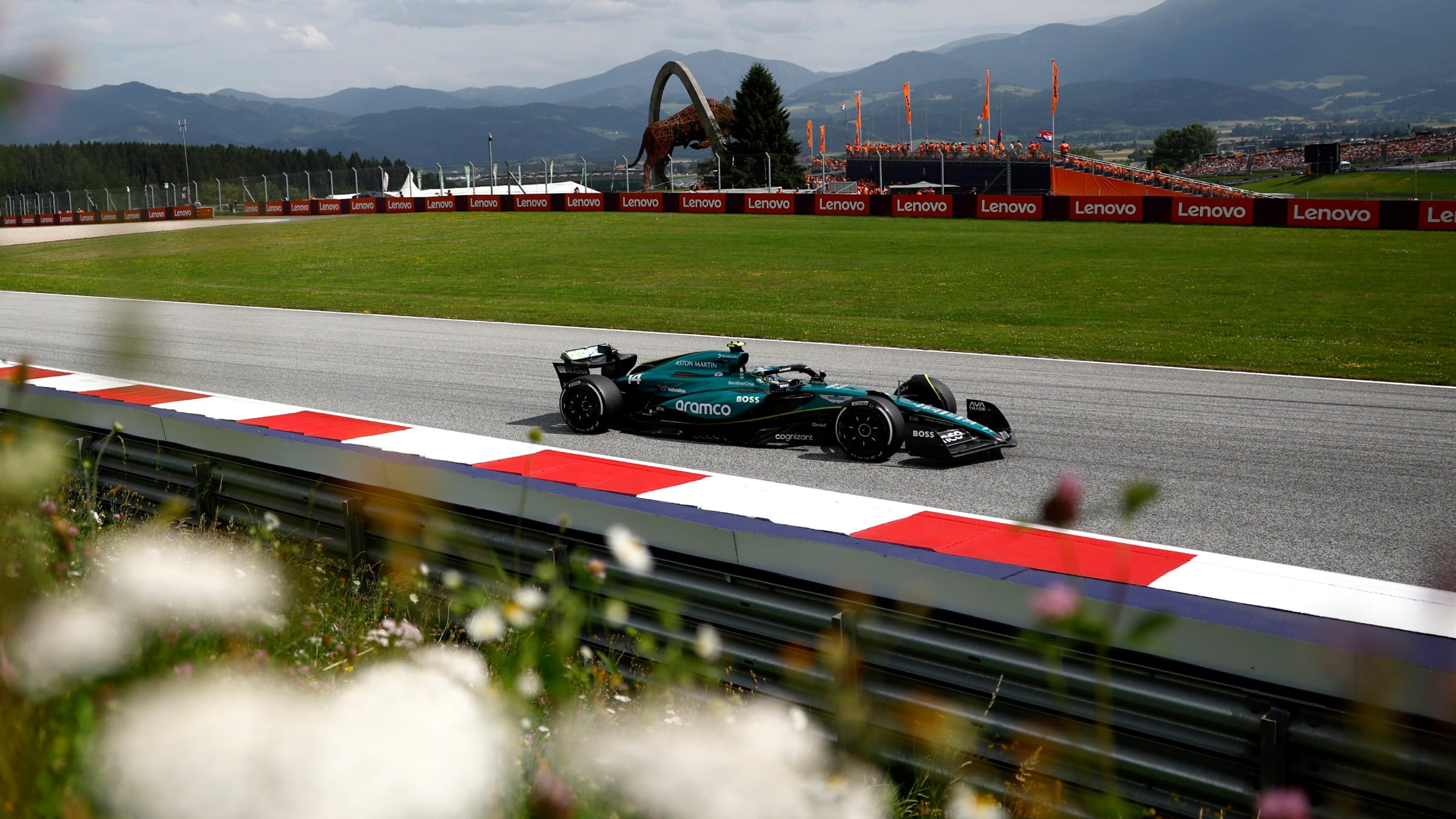 Aston Martin F1 car at Red Bull Ring, 2024