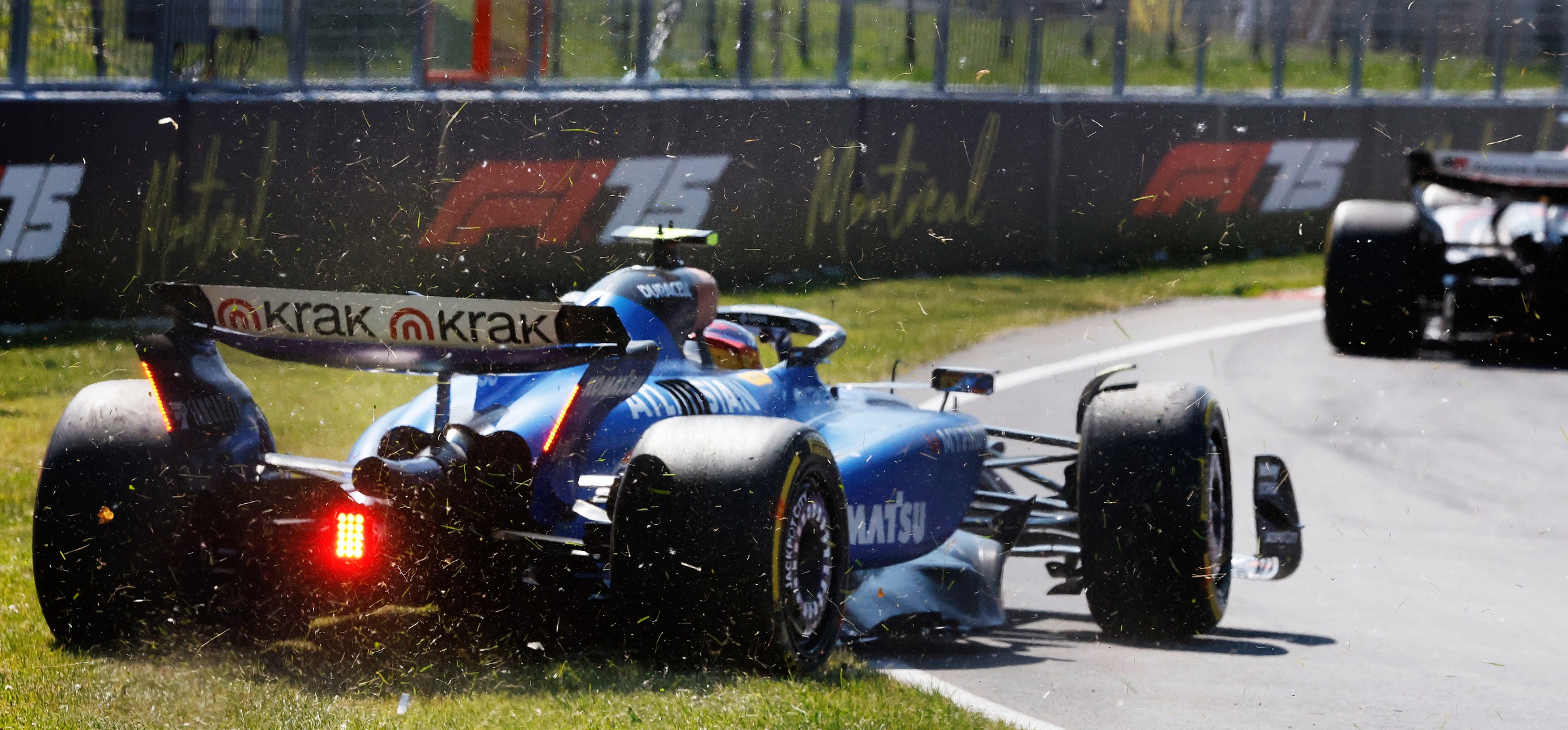 Williams F1 car off track, 2025 Canadian Grand Prix
