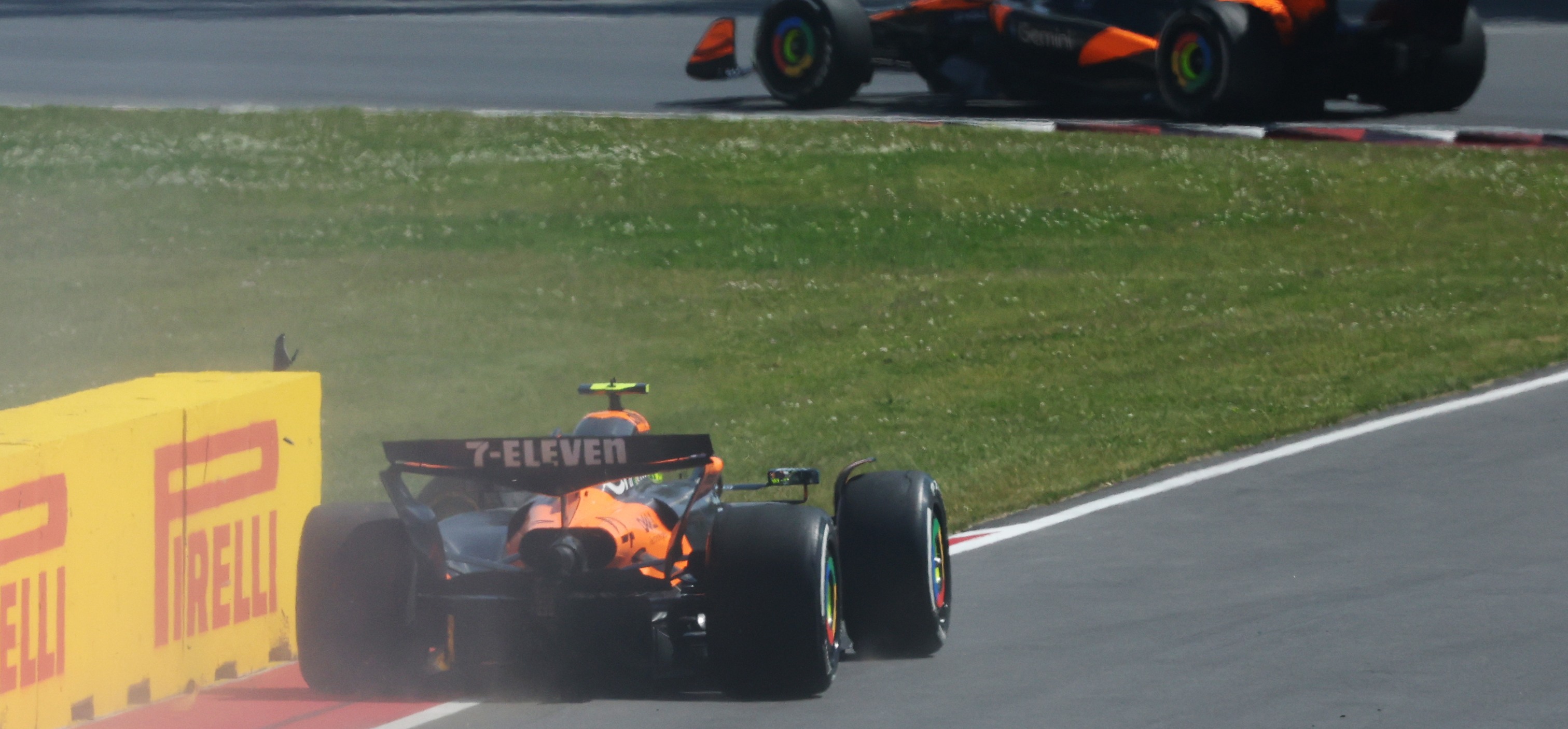 Lando Norris crashes at the 2025 Canadian Grand Prix