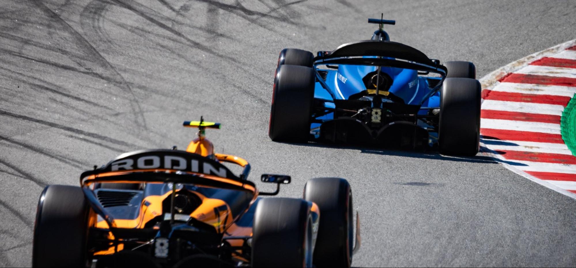F2 cars rear view 2025