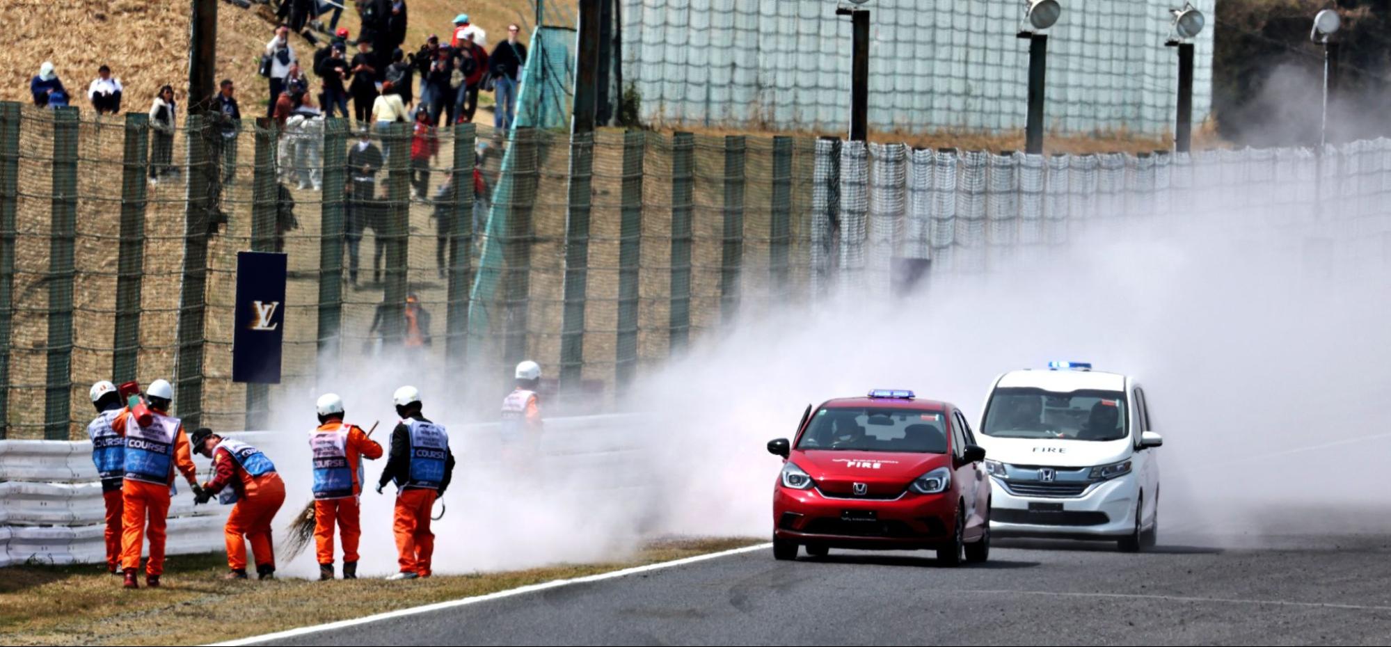 Grass fire at the 2025 Japanese F1 GP