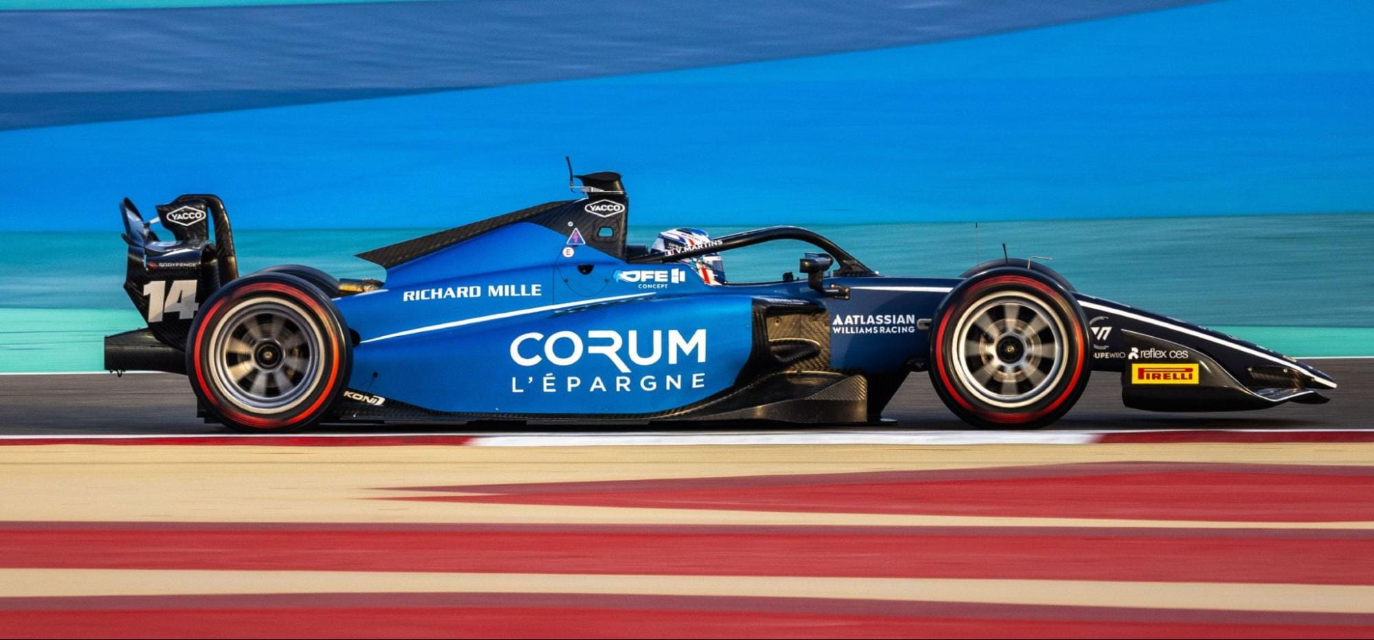 side view of F2 car