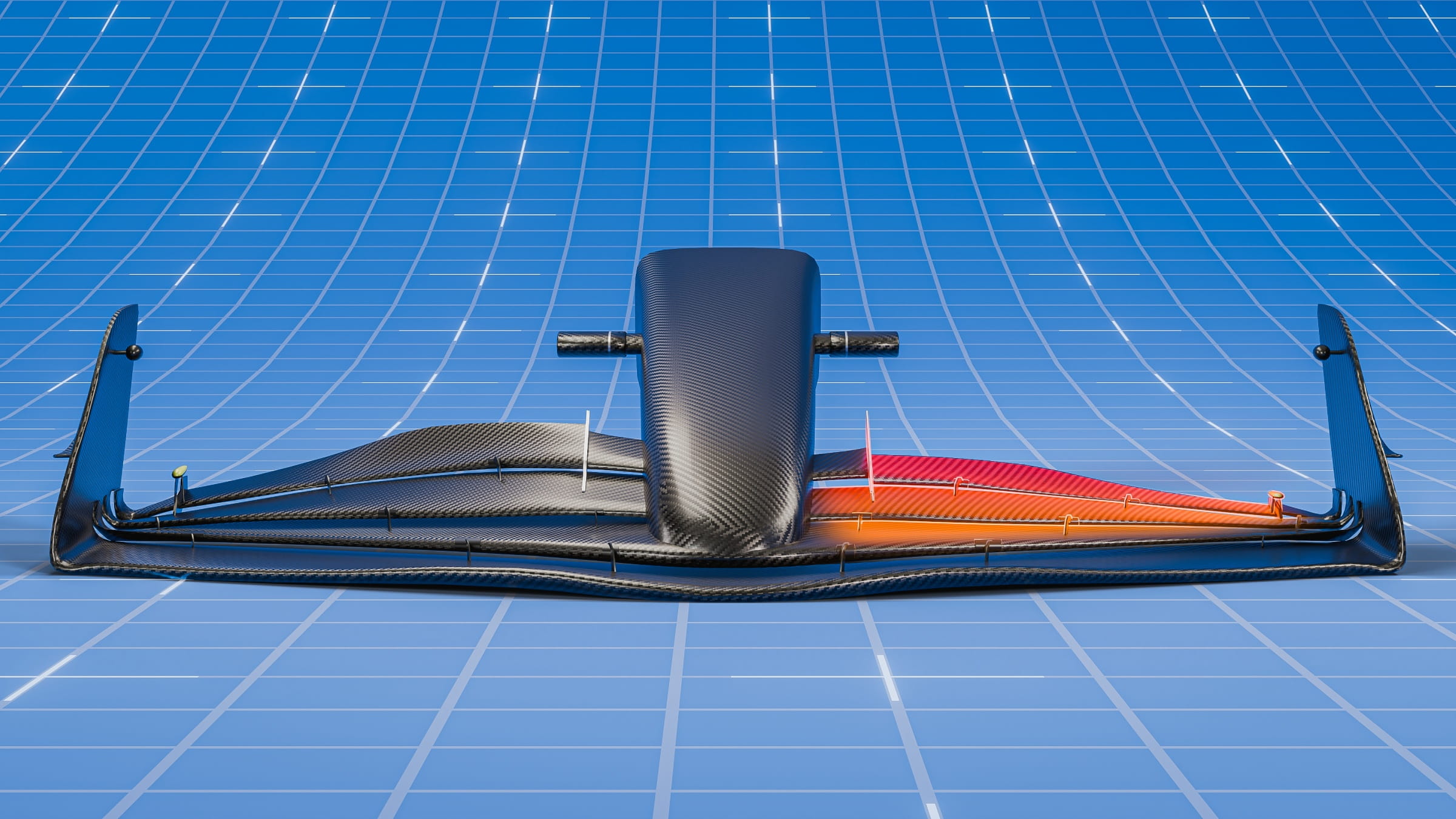 3D render of an F1 flexi wing