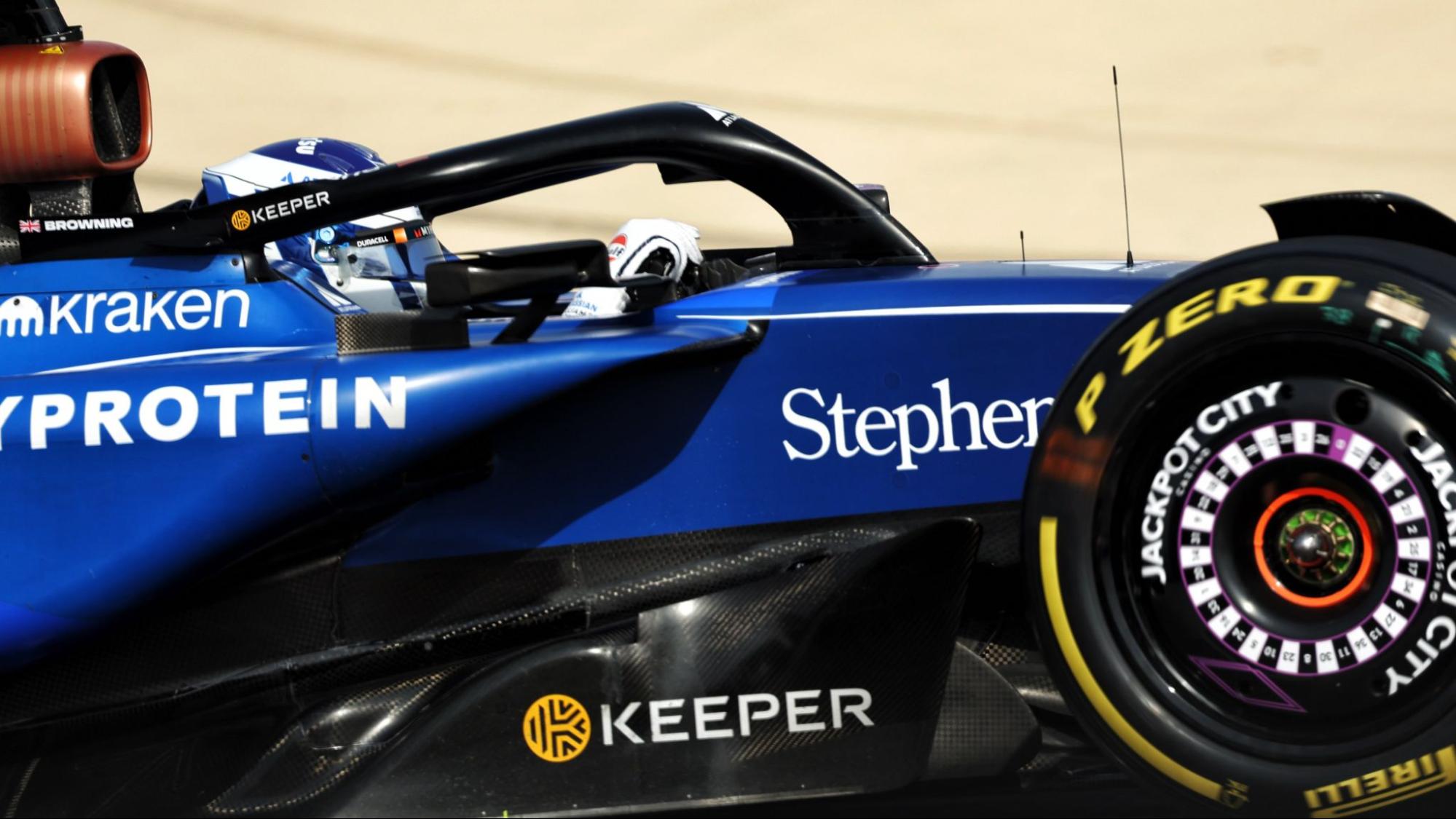 Williams F1 car, Luke Browning driving