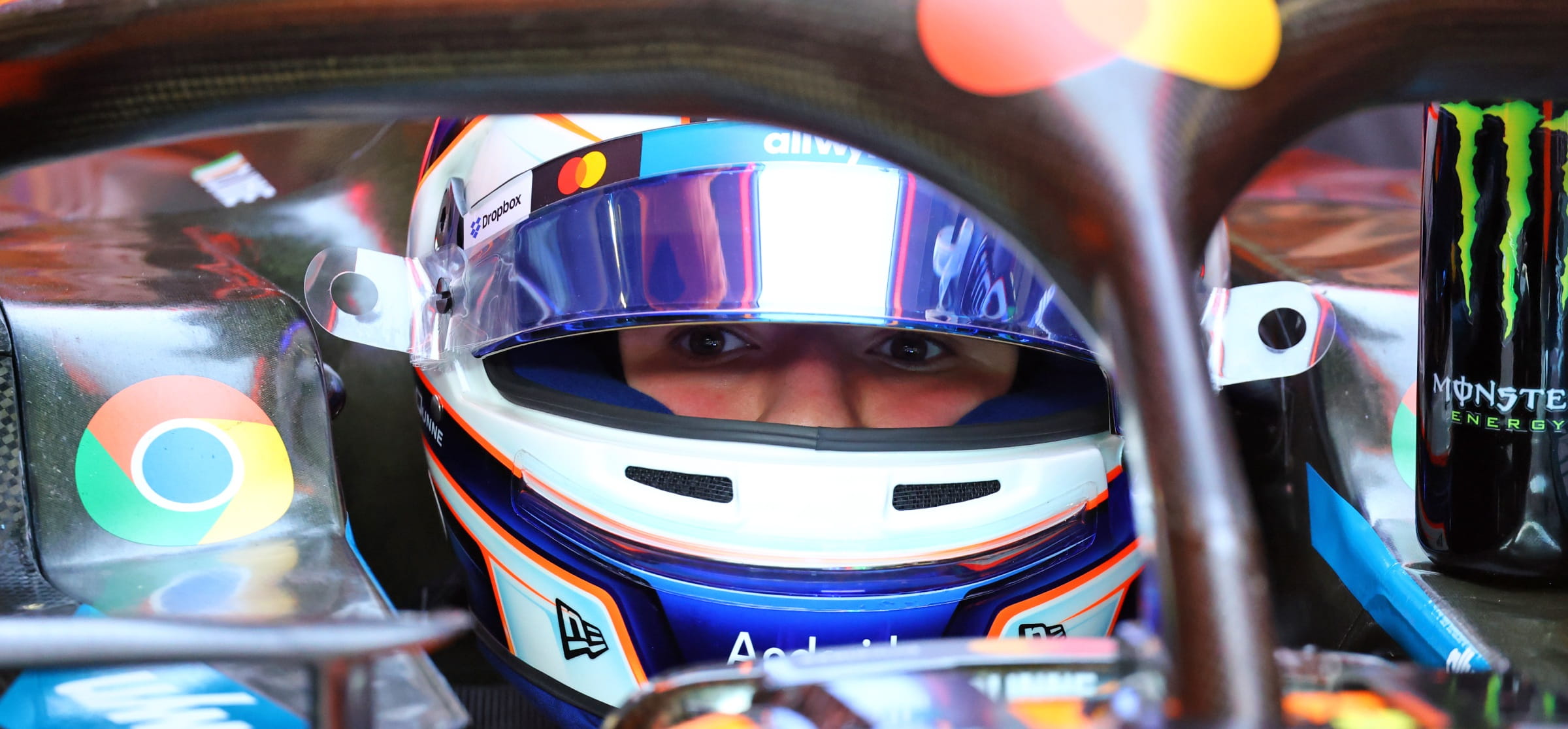 Alex Dunne sitting in cockpit