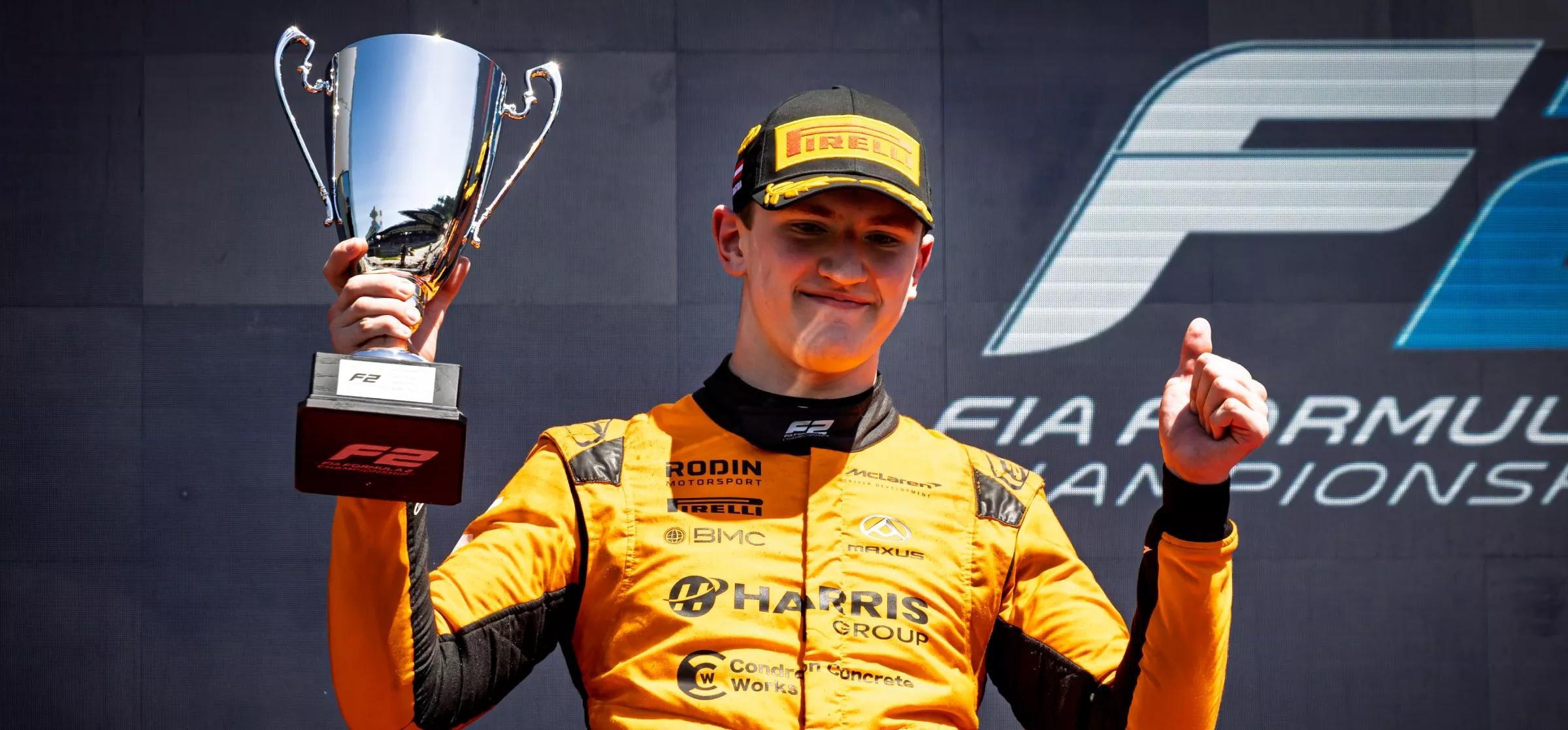 Alex Dunne on F2 podium