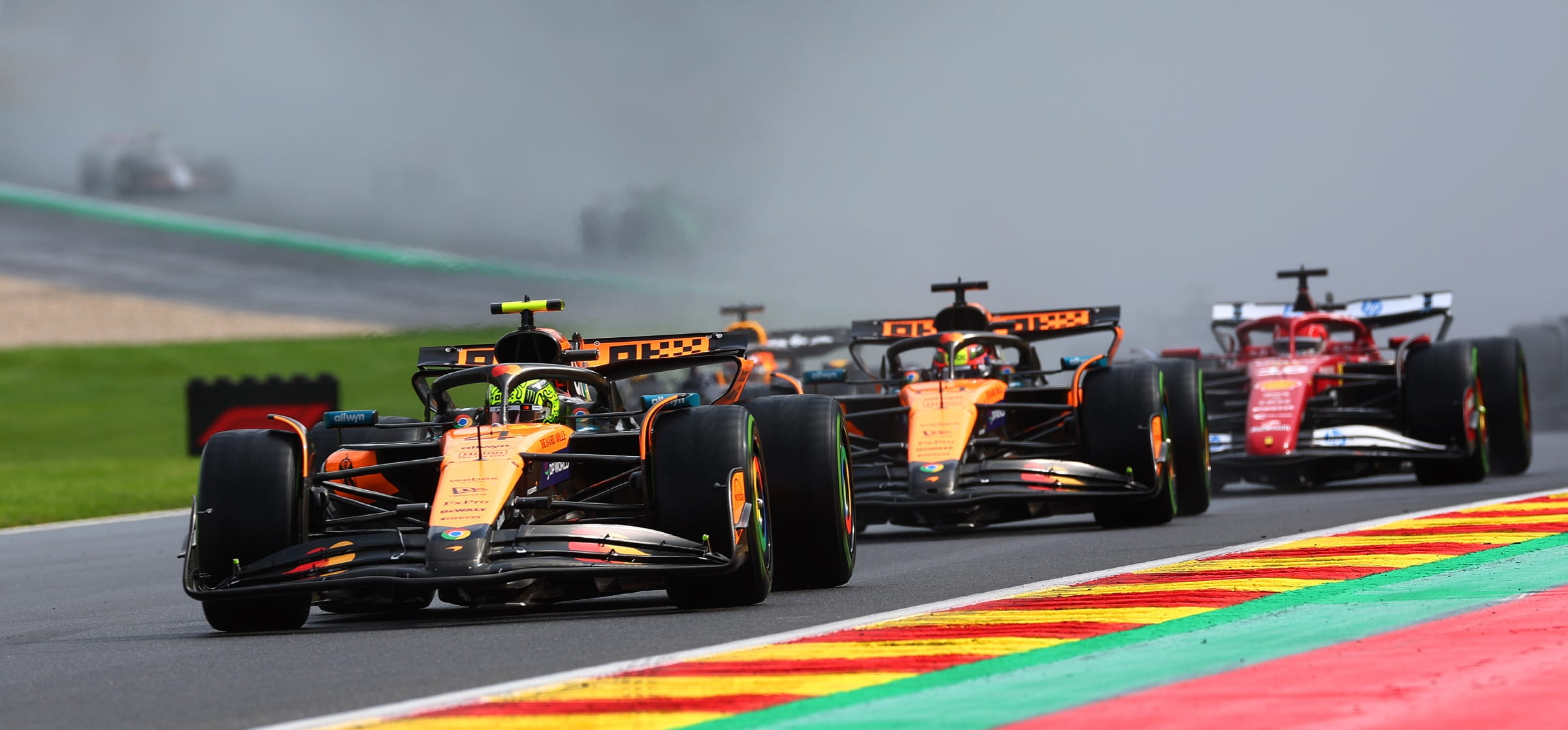 McLarens lead a Ferrari in Belgium